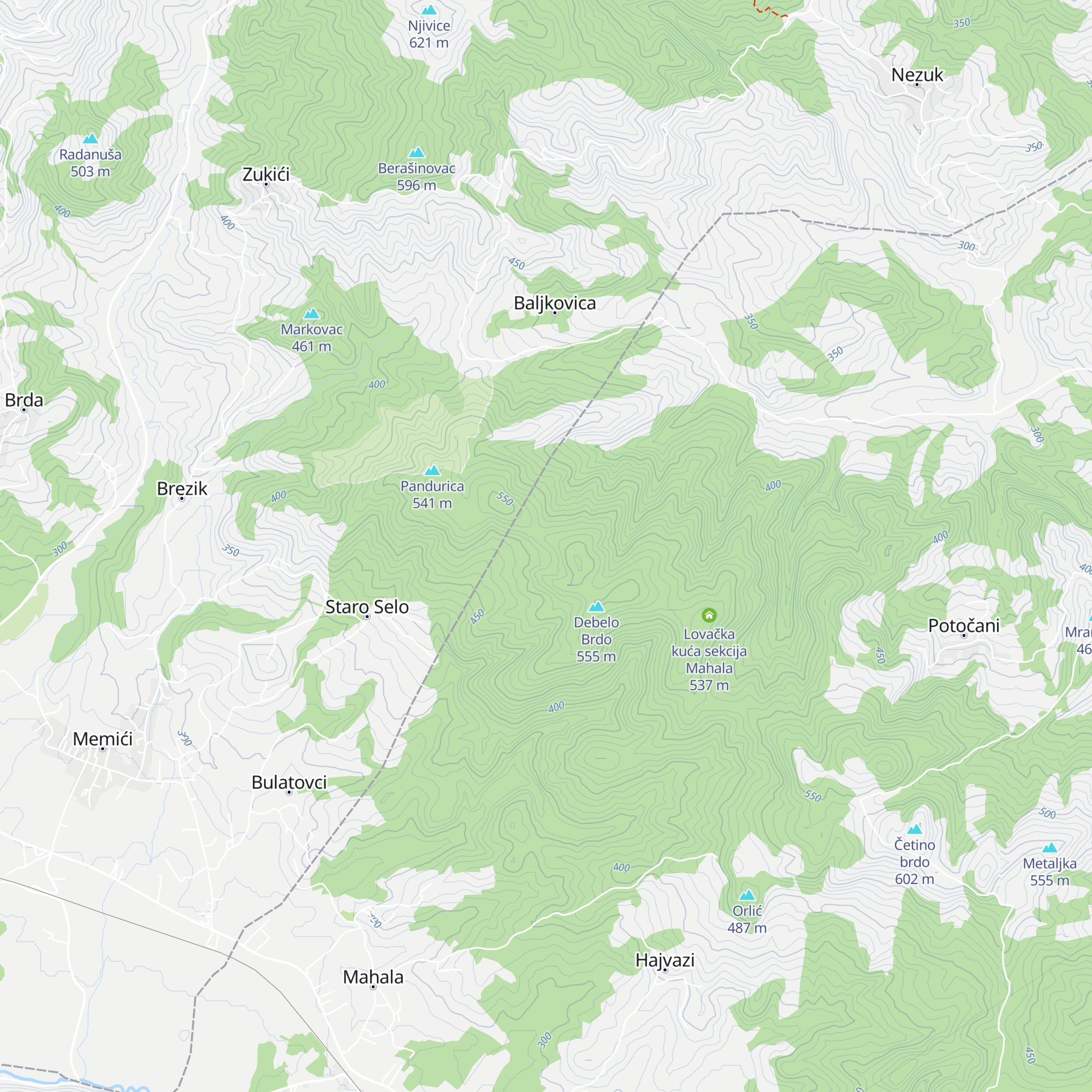 Lovačka kuća sekcija Memići map