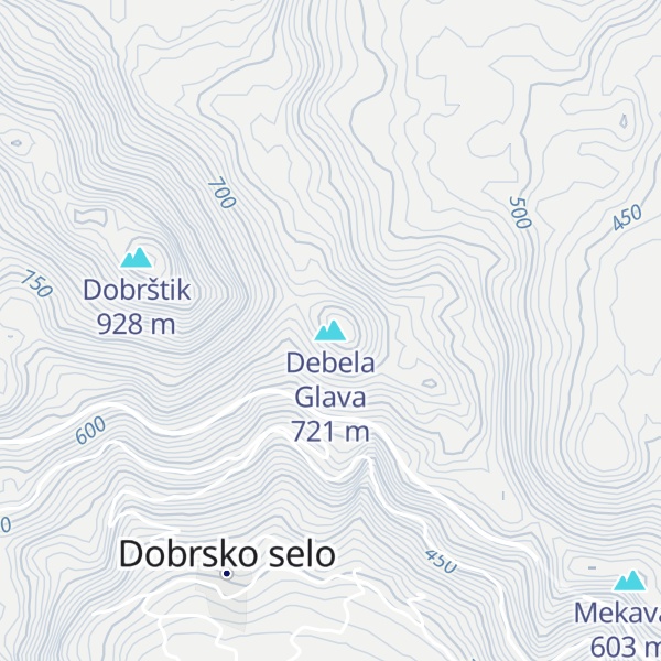Map of Debela Glava