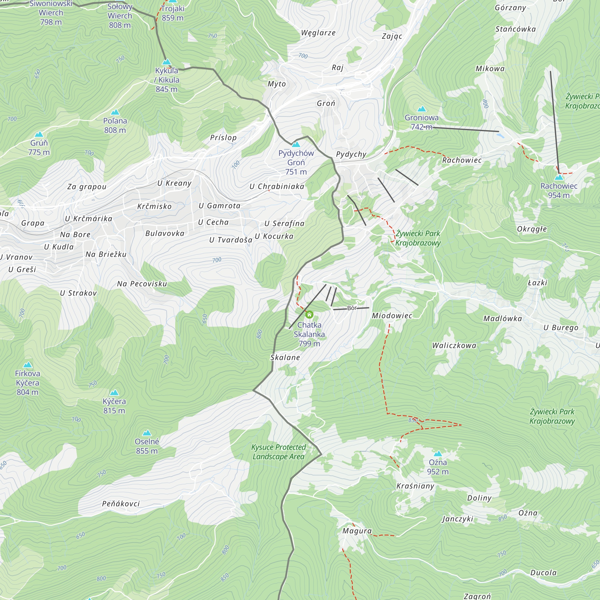 Schron Górski Chata Pod Skalanką map