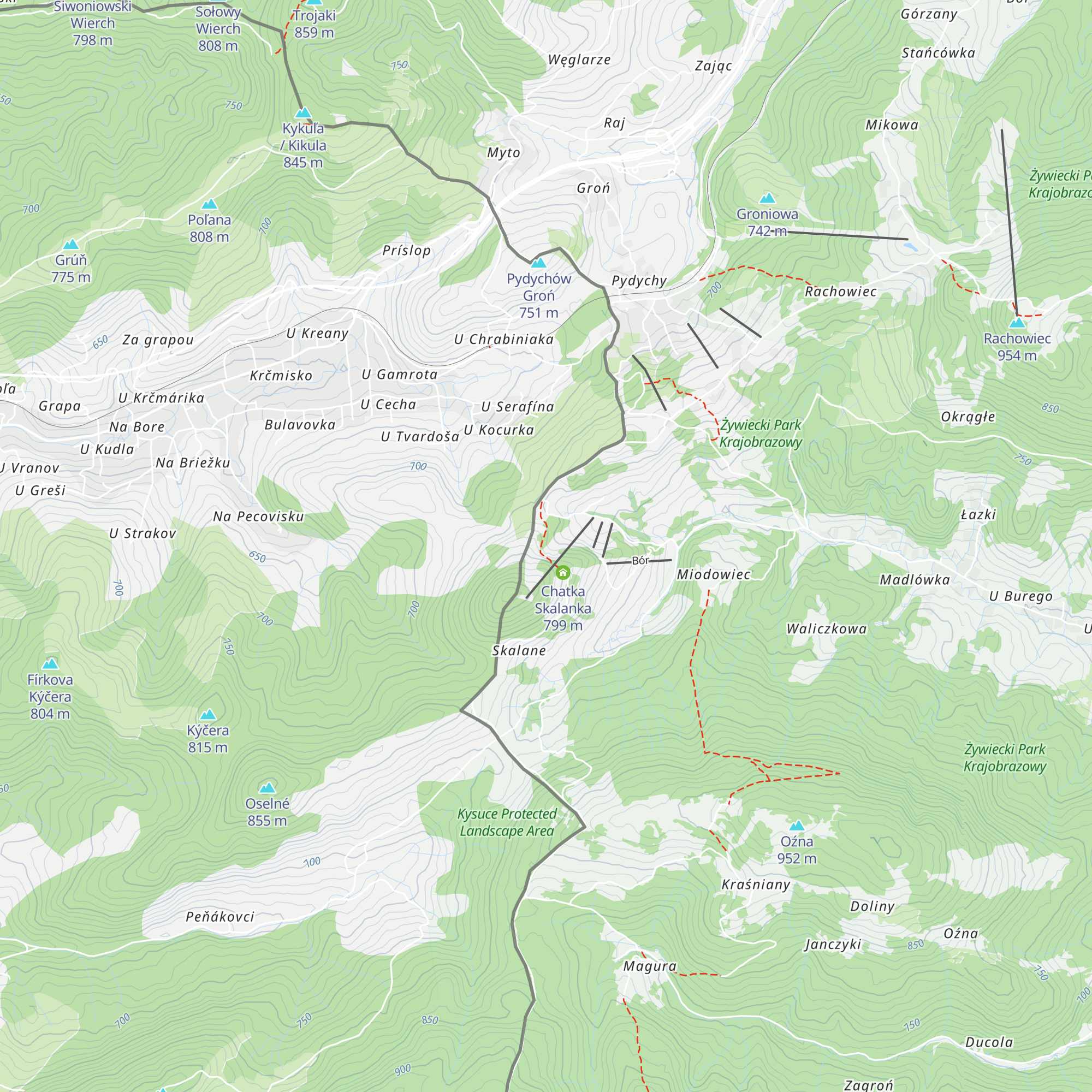 Schron Górski Chata Pod Skalanką map