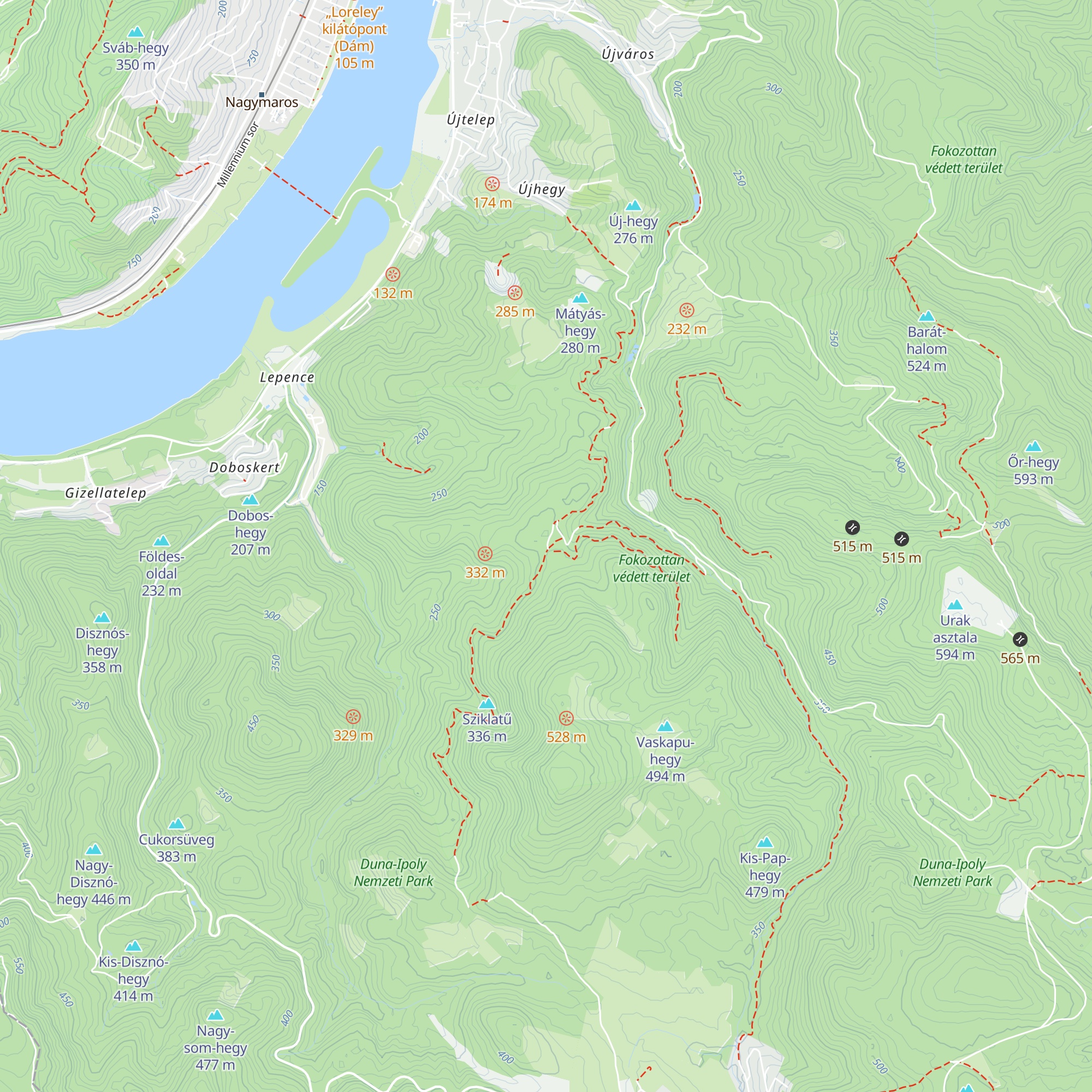 Jenő hut map