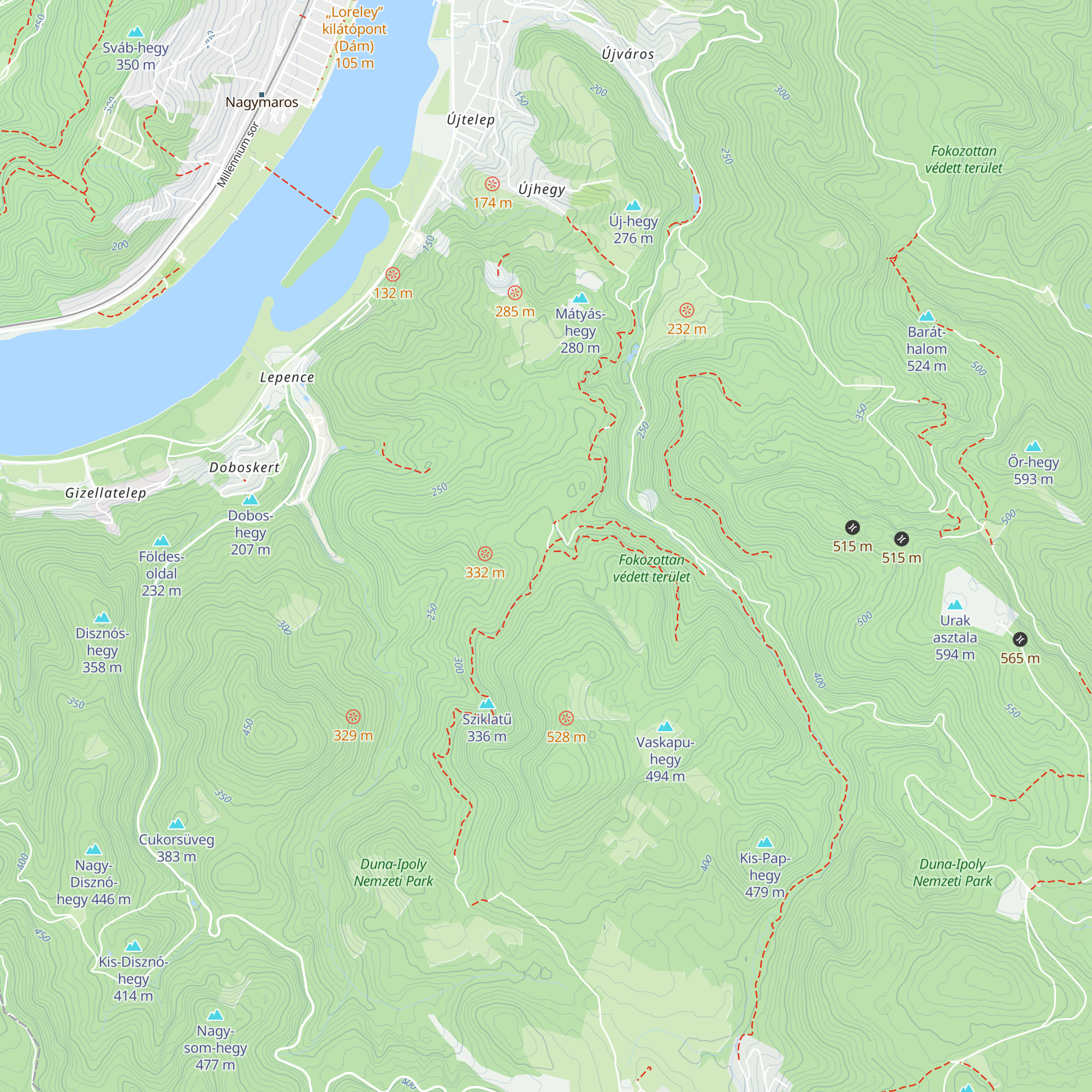Jenő hut map
