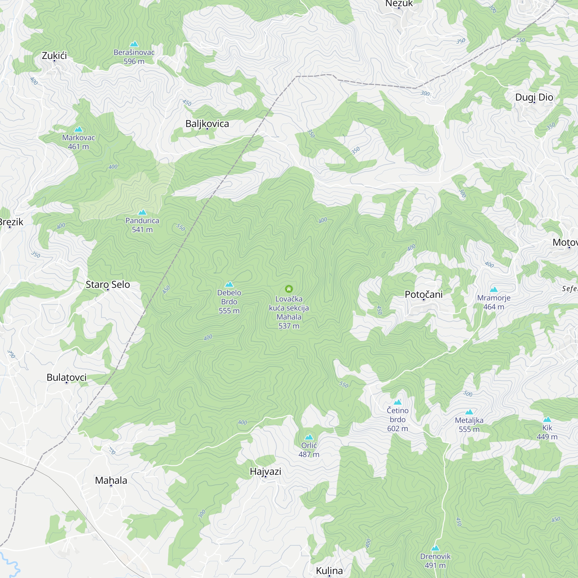 Lovačka kuća sekcija Mahala map