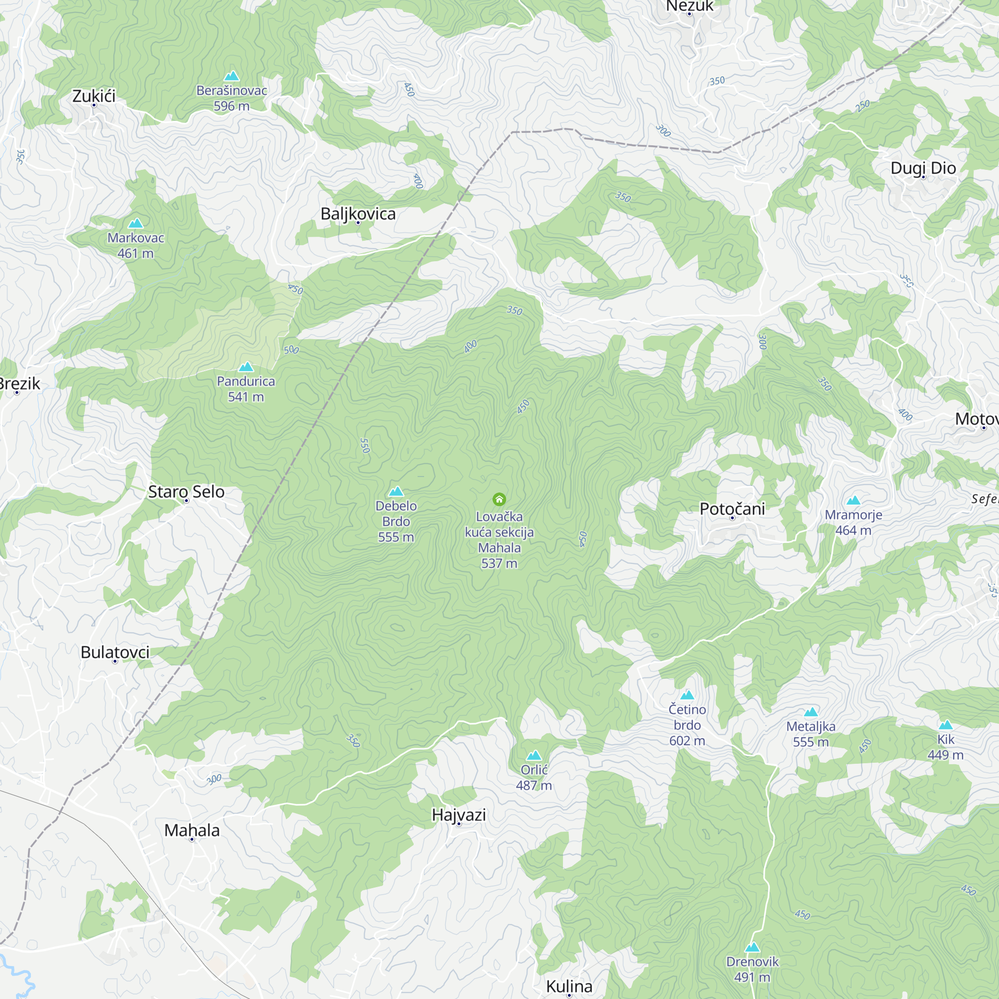 Lovačka kuća sekcija Mahala map
