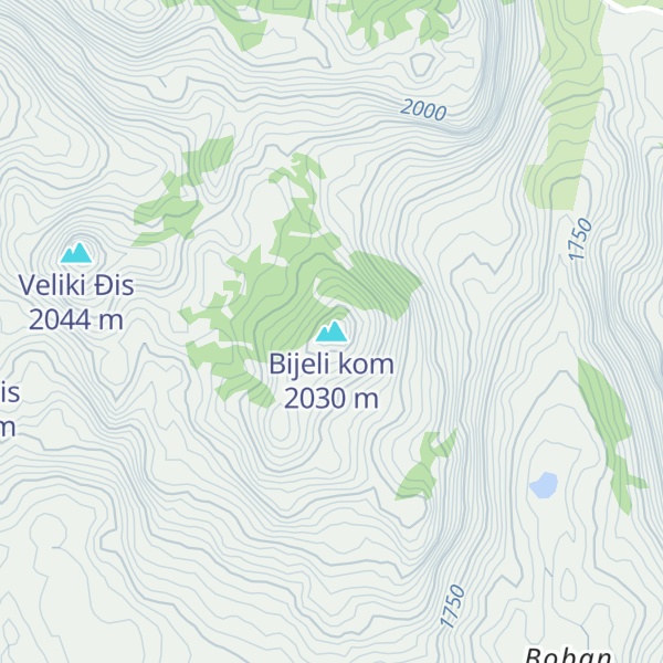 Map of Bijeli kom