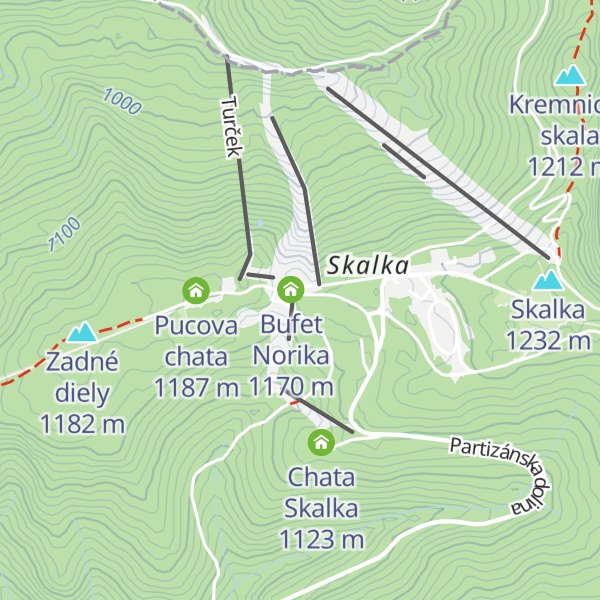 Map of Horská služba Kremnické vrchy - sezónna stanica