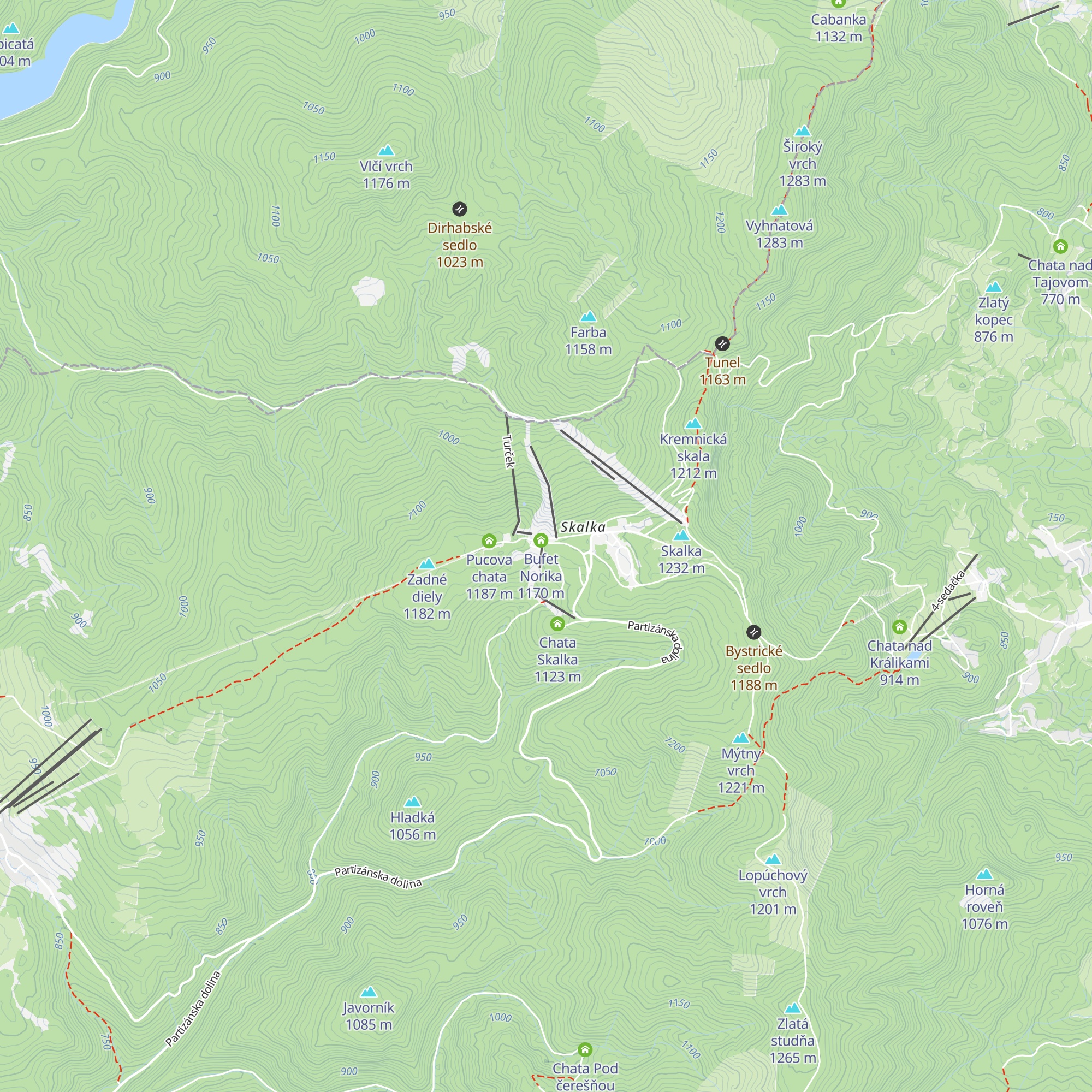Horská služba Kremnické vrchy - sezónna stanica map