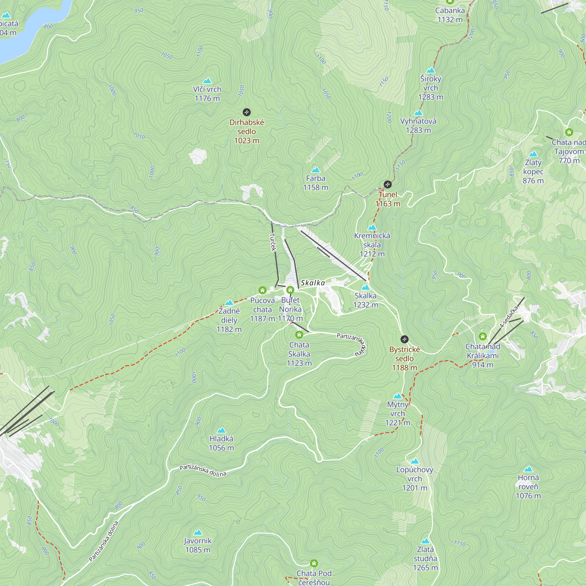 Horská služba Kremnické vrchy - sezónna stanica map
