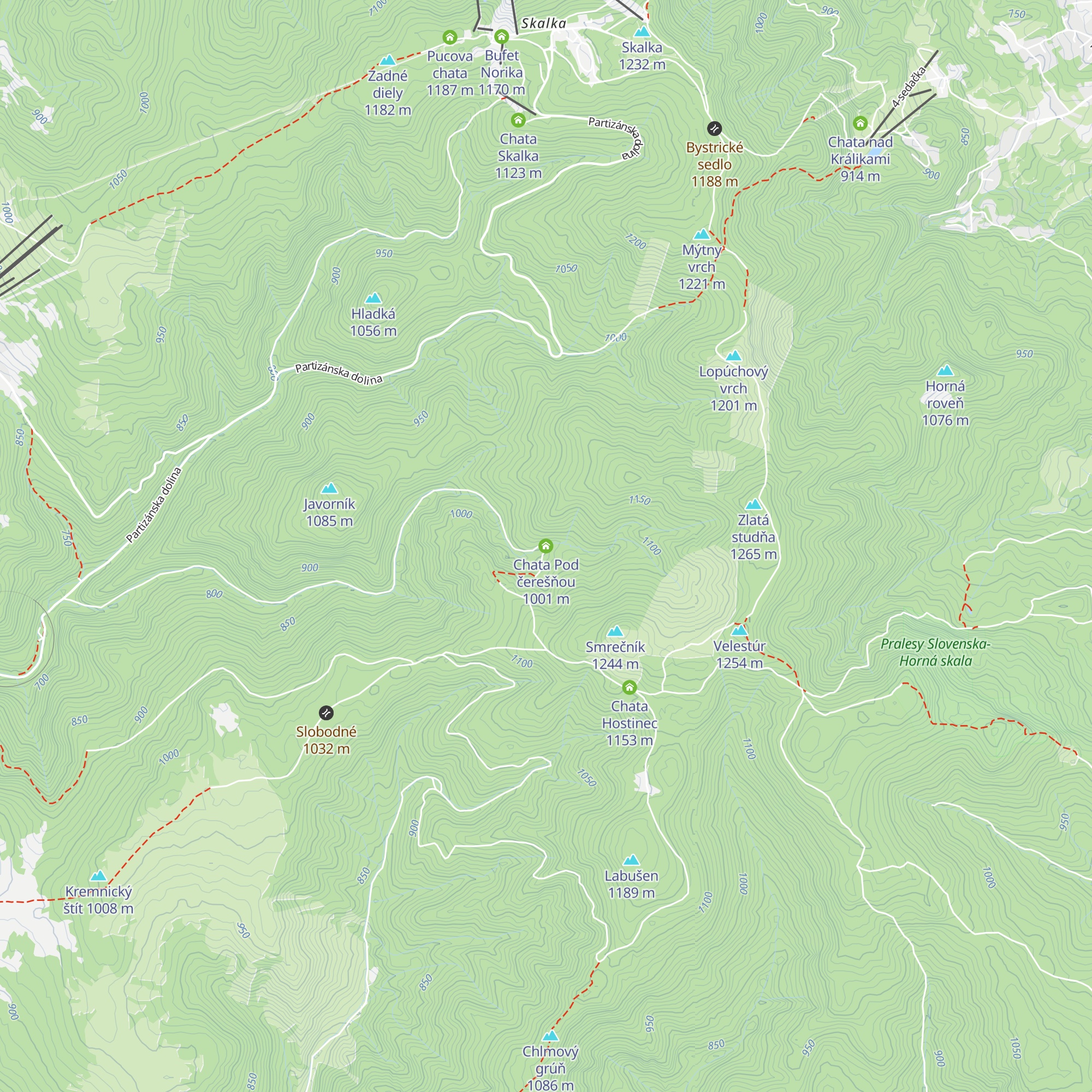Chata Pod čerešňou map