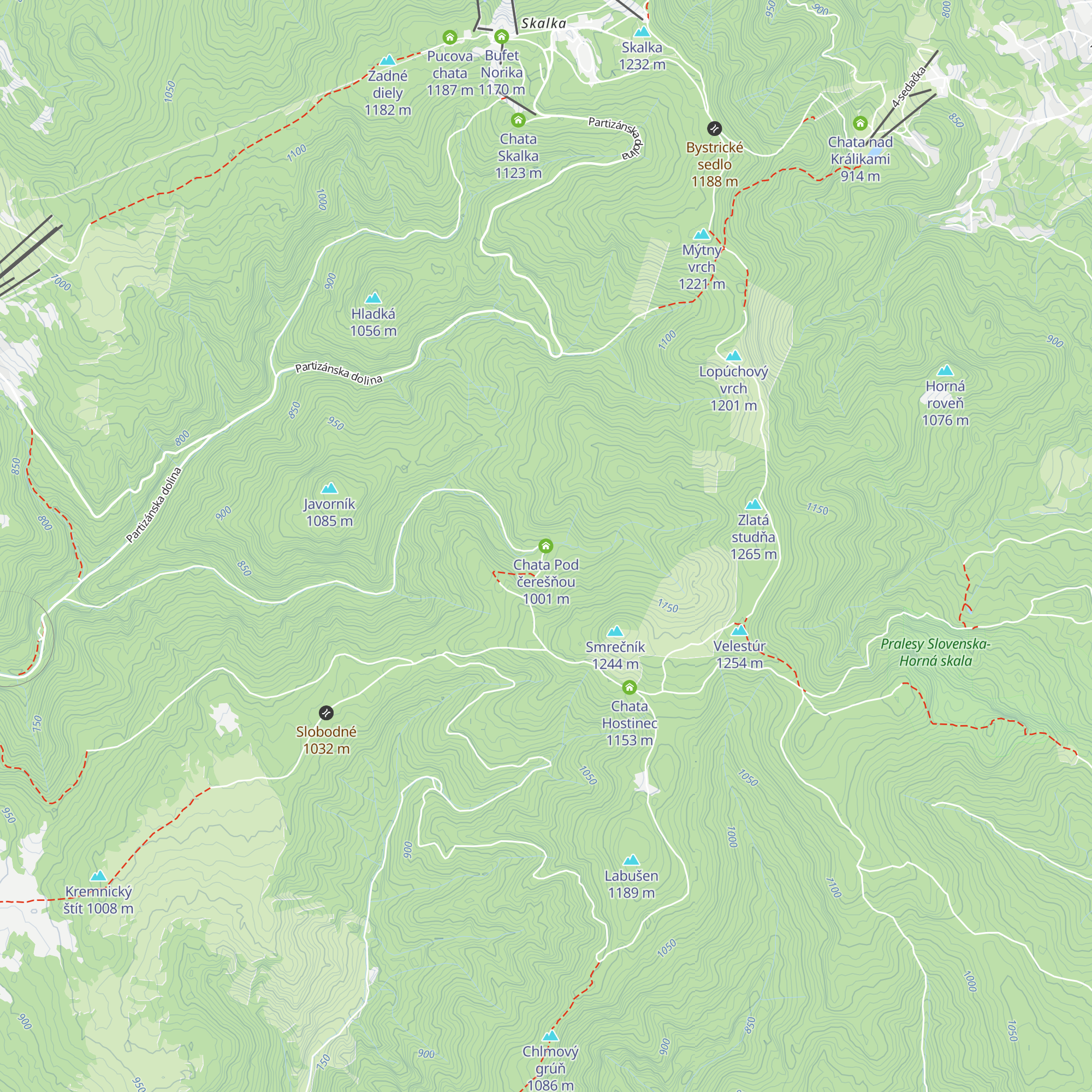 Chata Pod čerešňou map