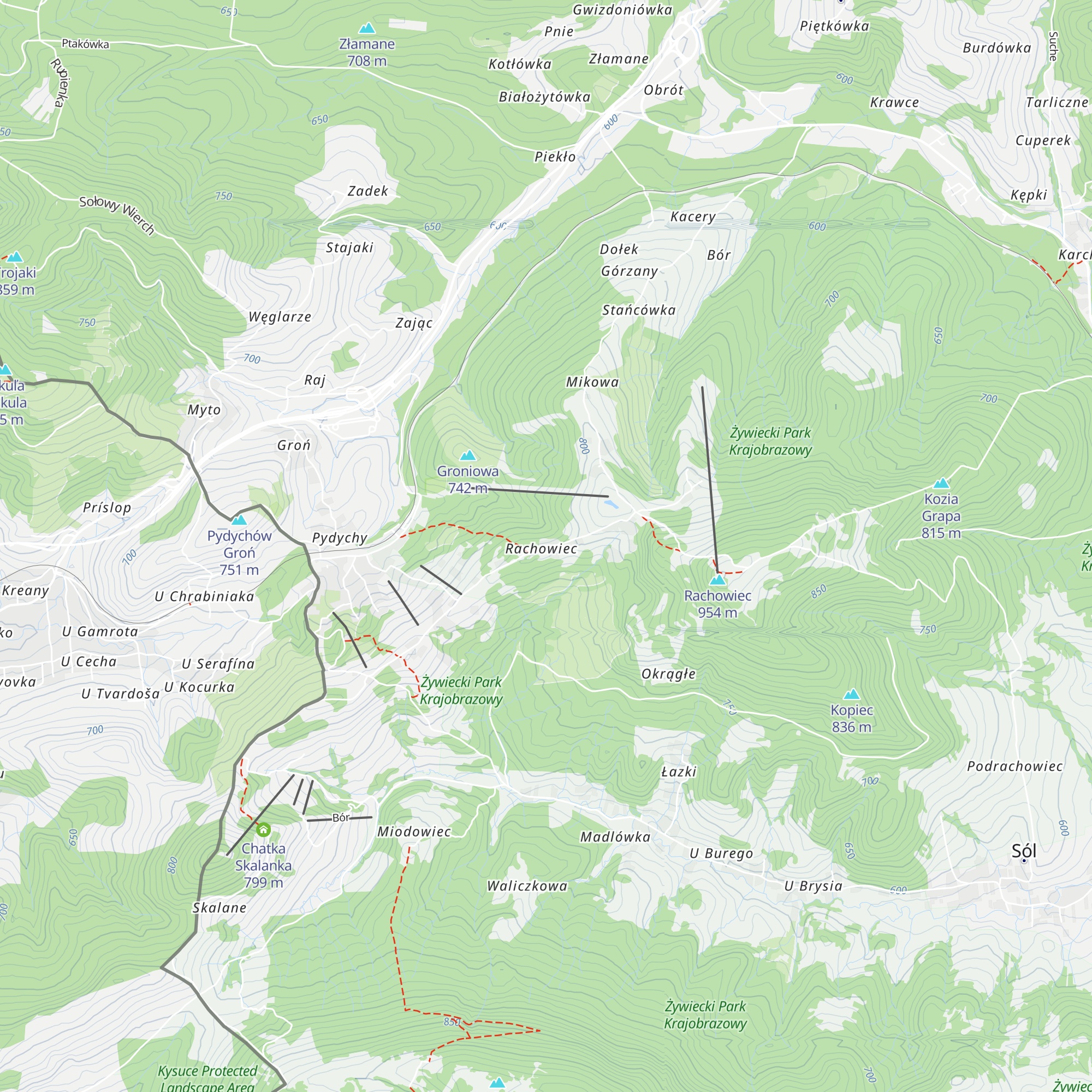 Chata Zwierzówka map