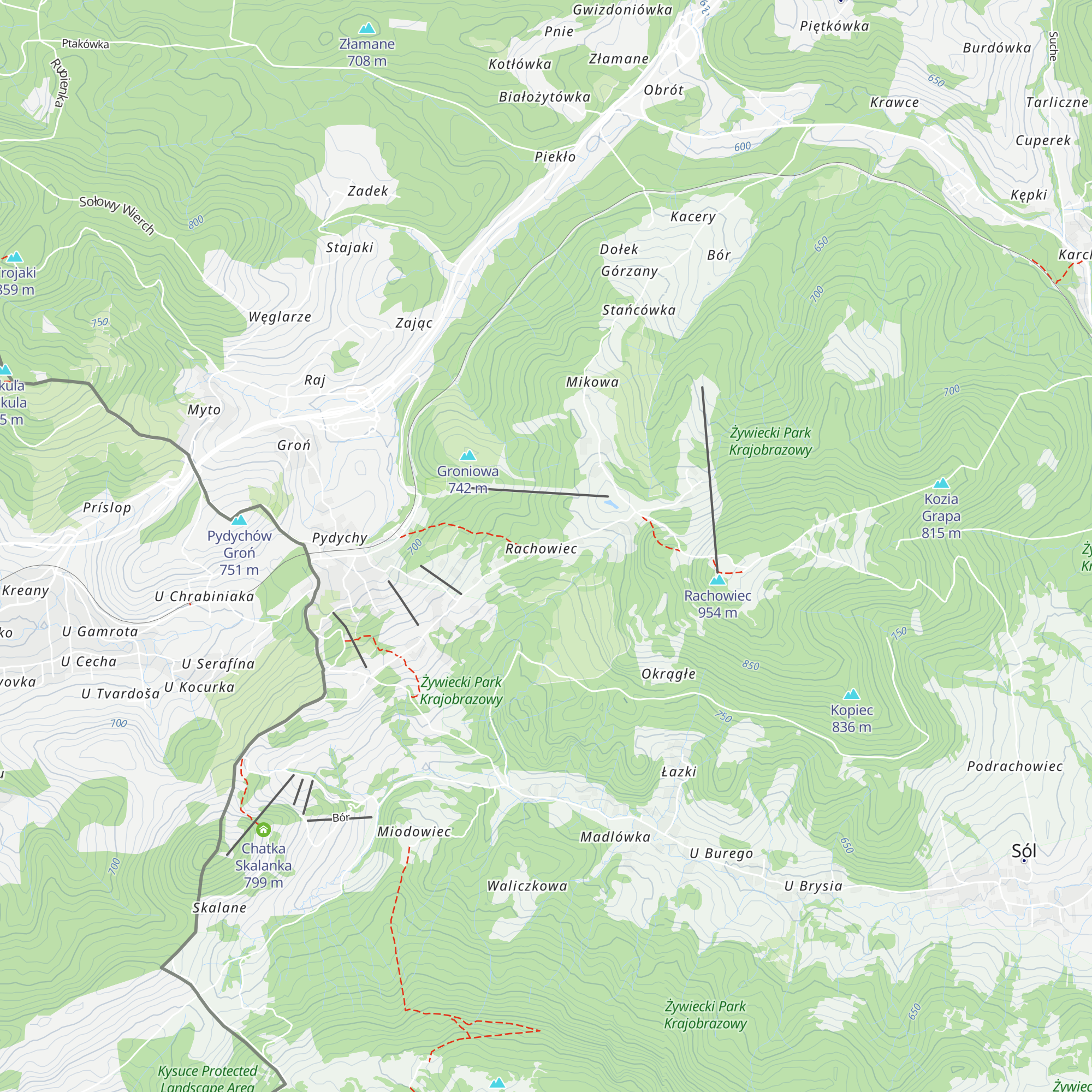 Chata Zwierzówka map