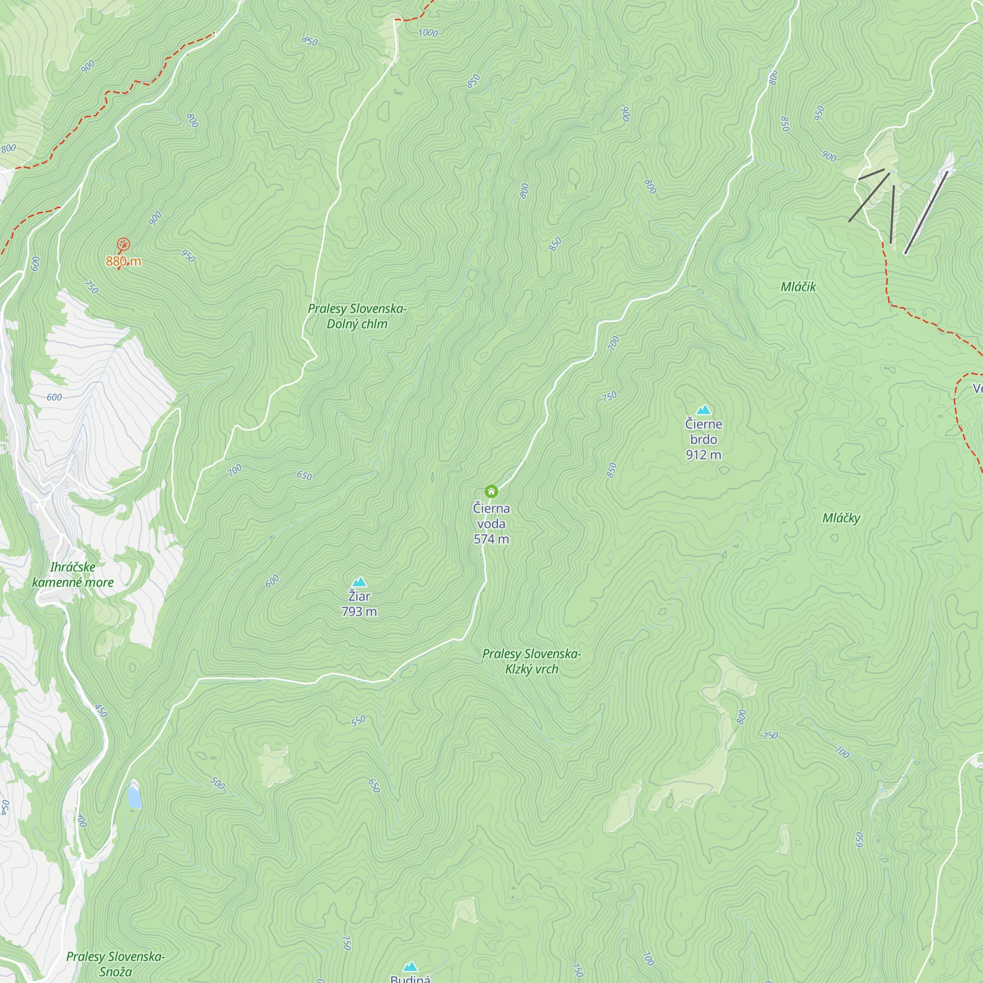 Čierna voda map