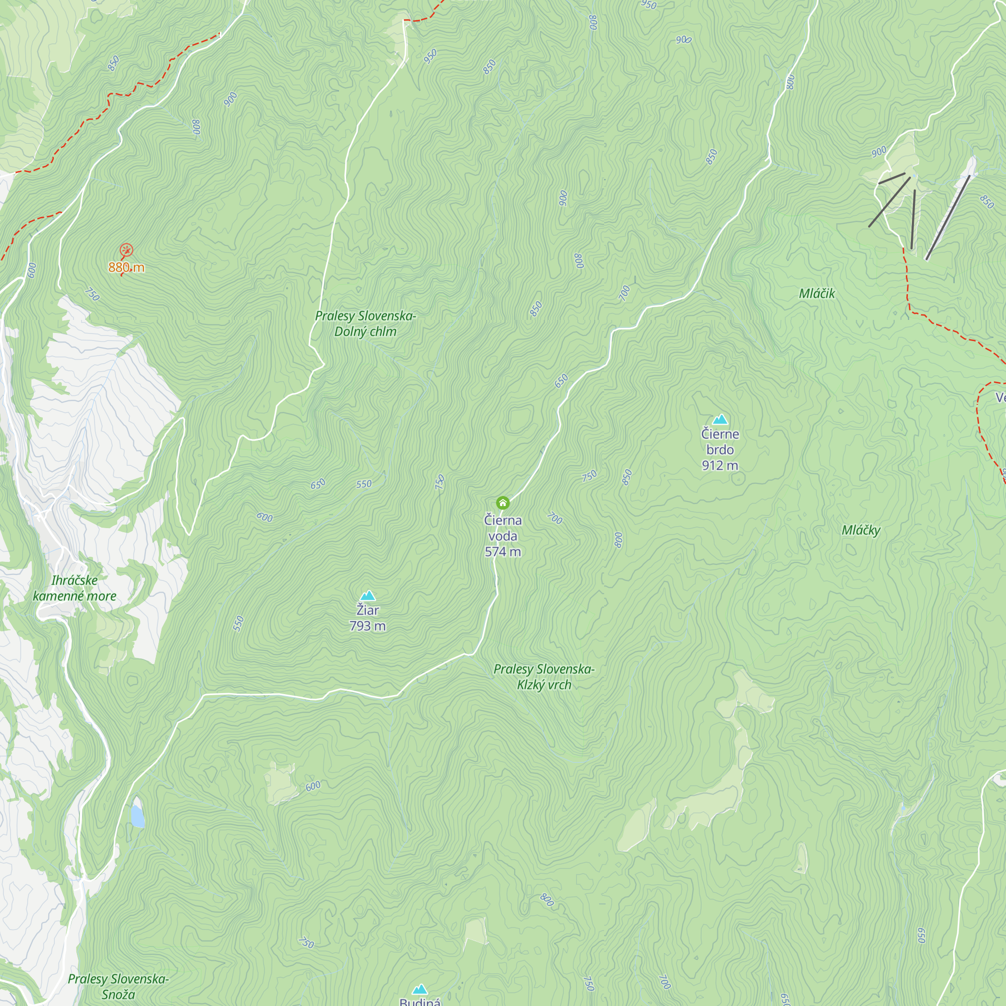 Čierna voda map