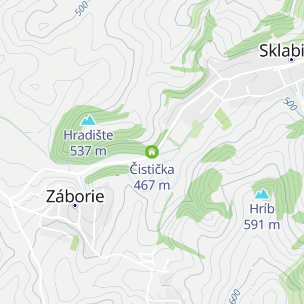 Map of Čistička