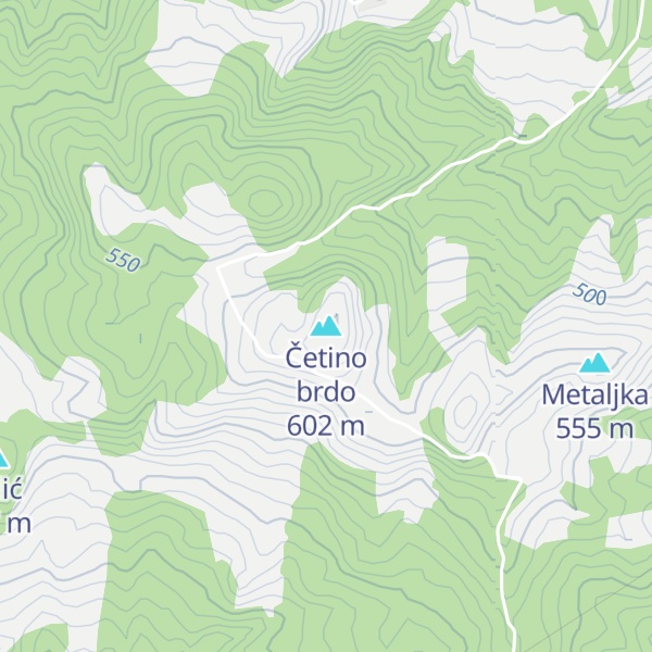 Map of Četino brdo