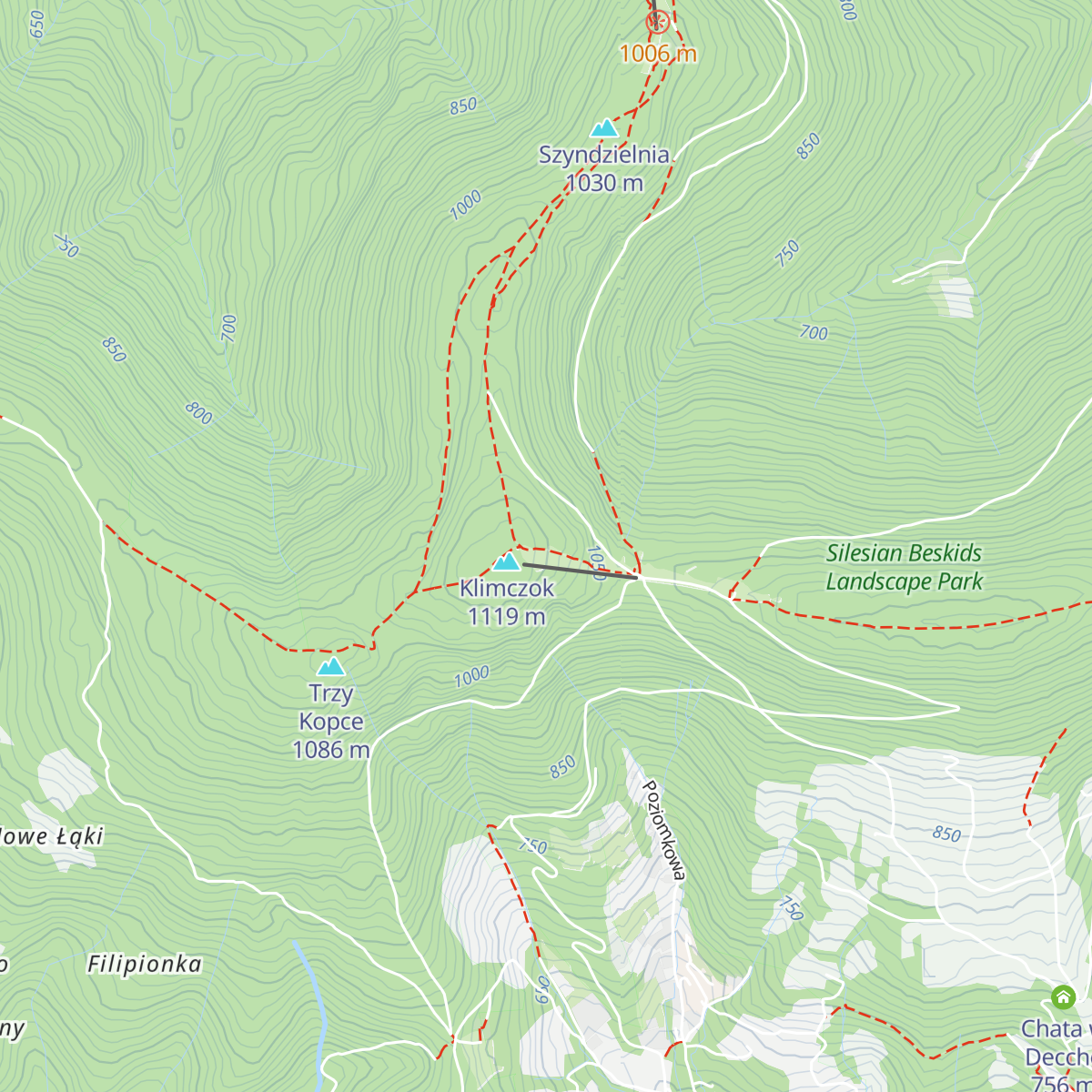 Chatka na Klimczoku map