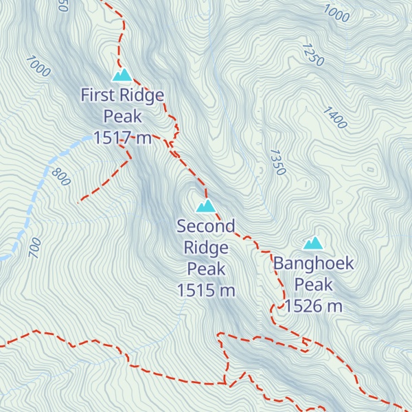 Map of Second Ridge Peak
