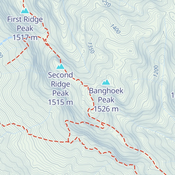 Map of Third Ridge Peak