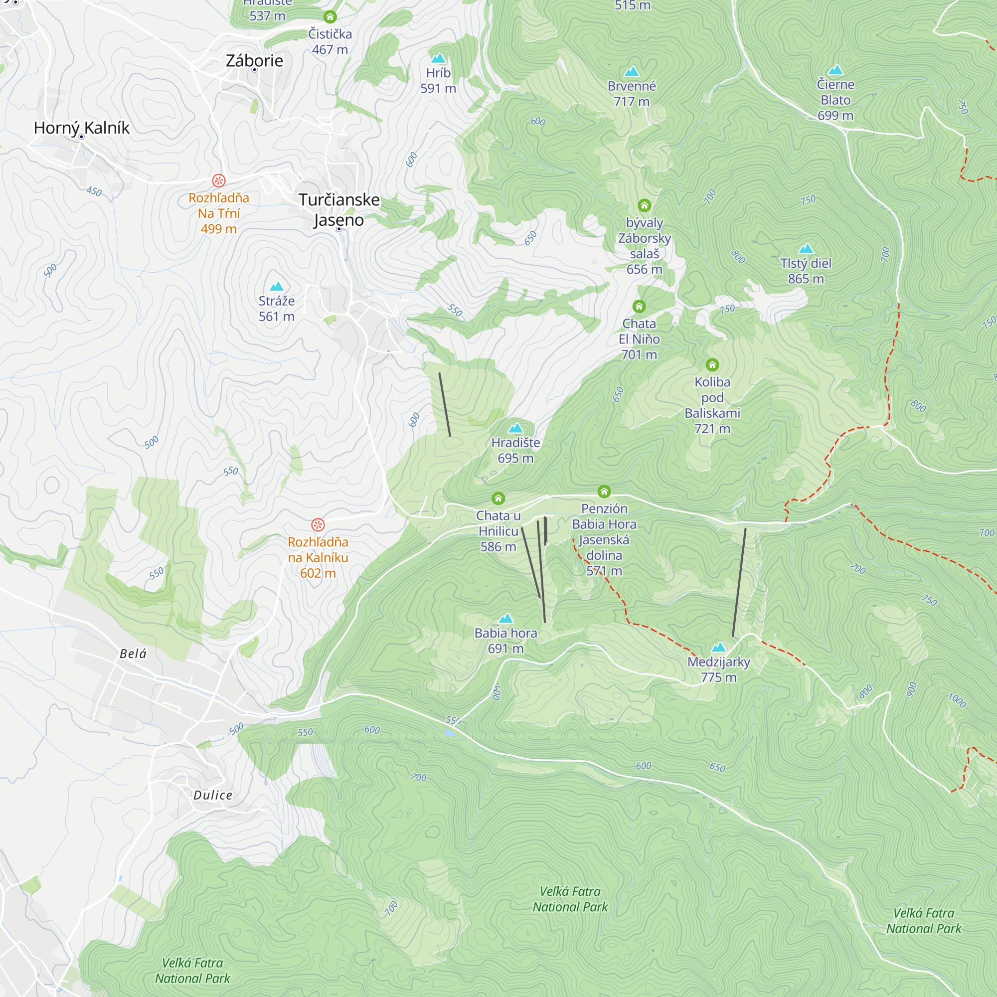Chata u Hnilicu map