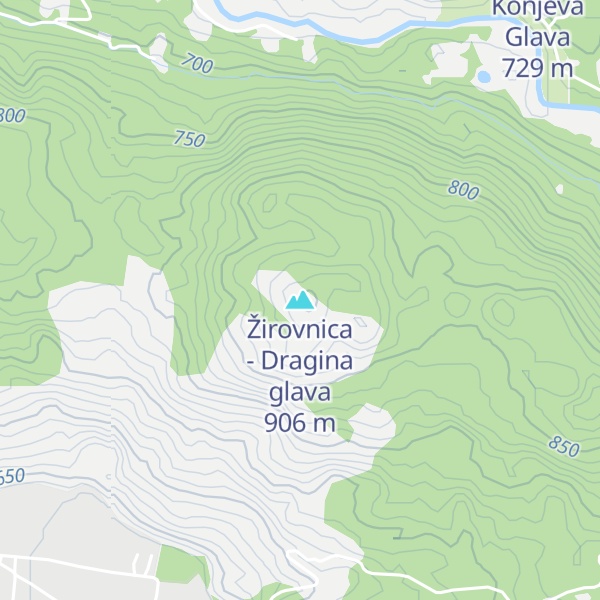 Map of Žirovnica - Dragina glava