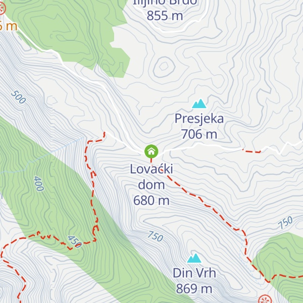 Map of Lovaćki dom