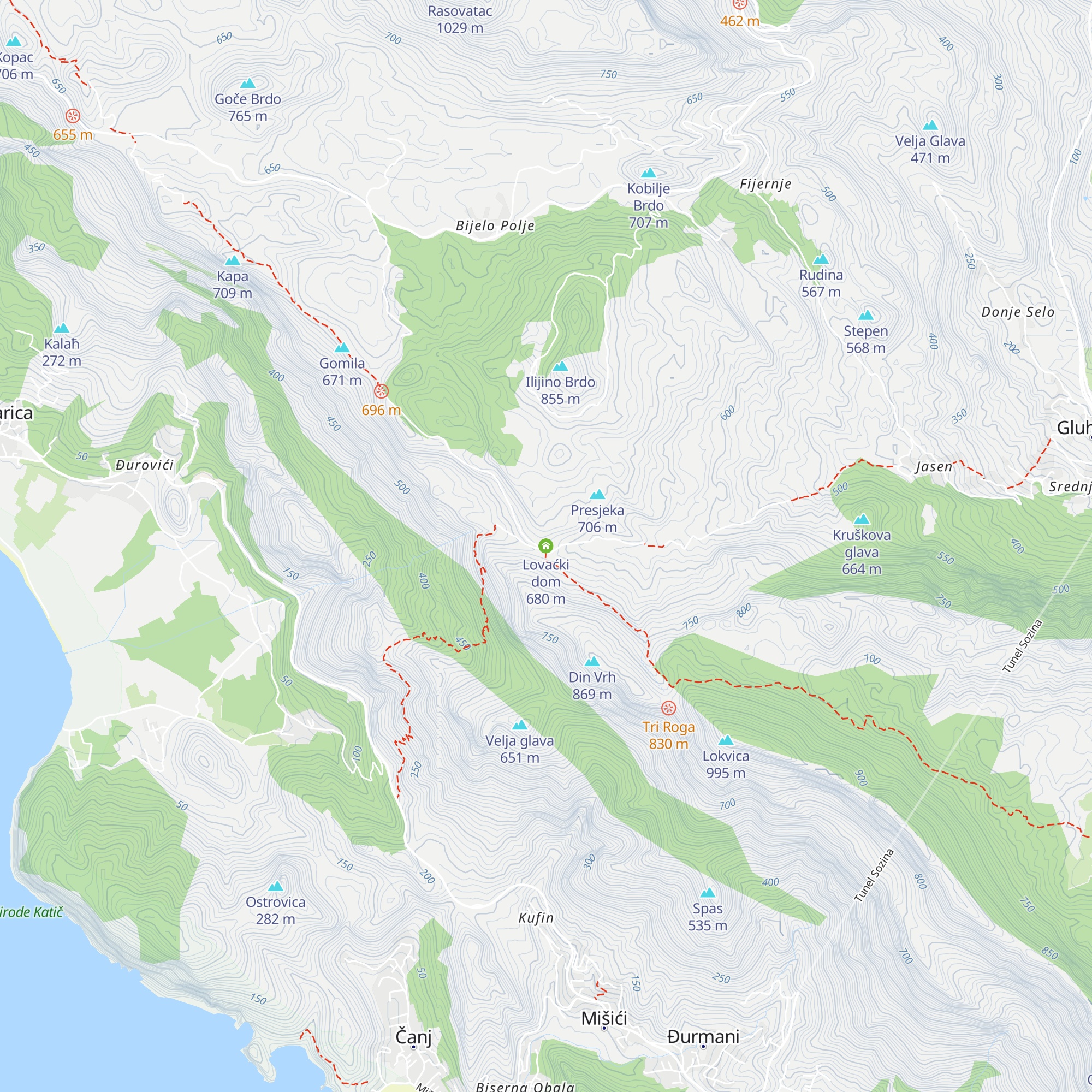 Lovaćki dom map