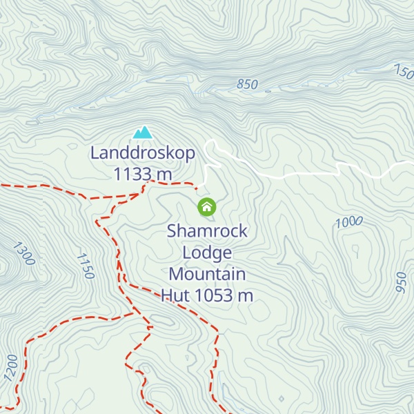Map of Shamrock Lodge Mountain Hut
