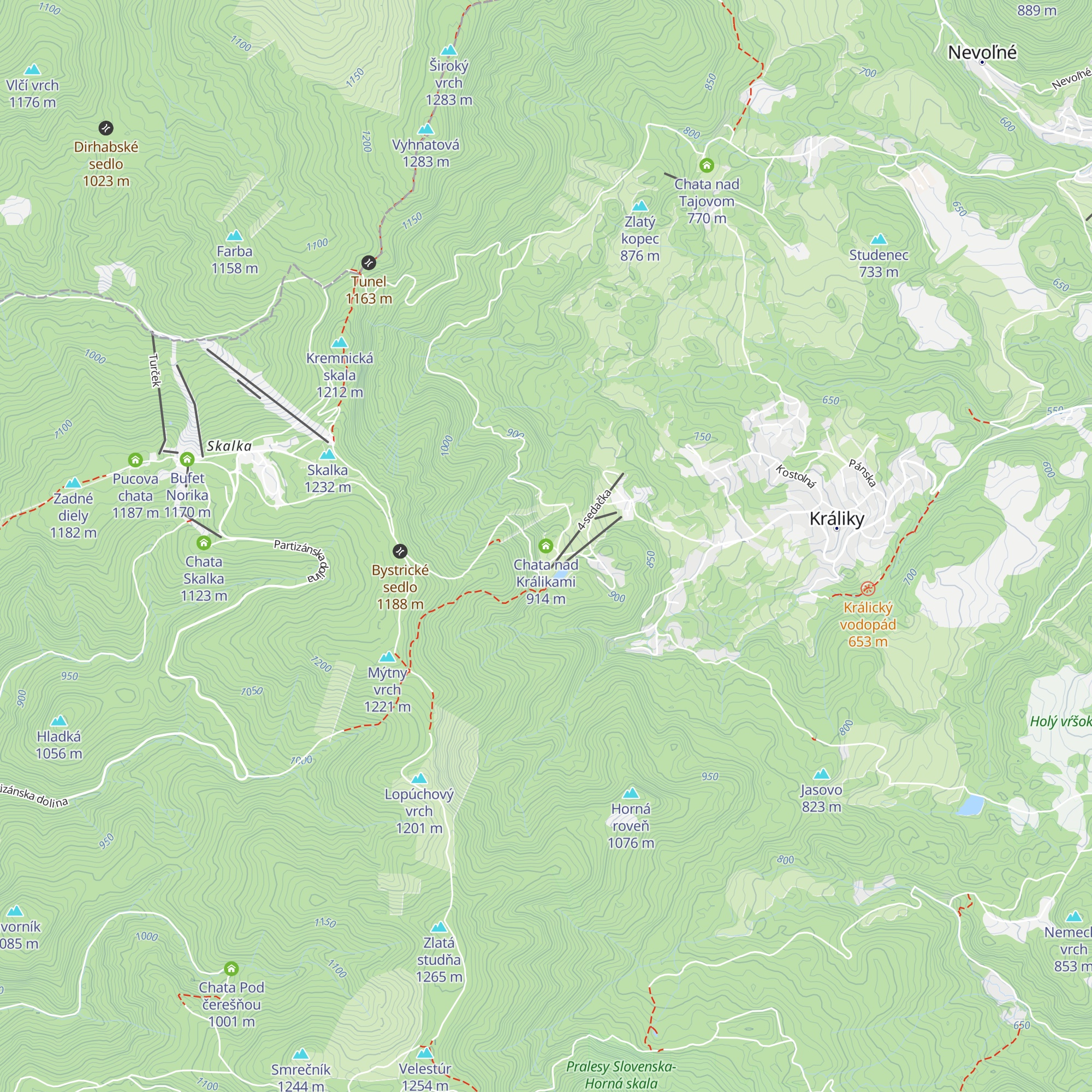 Chata nad Králikami map