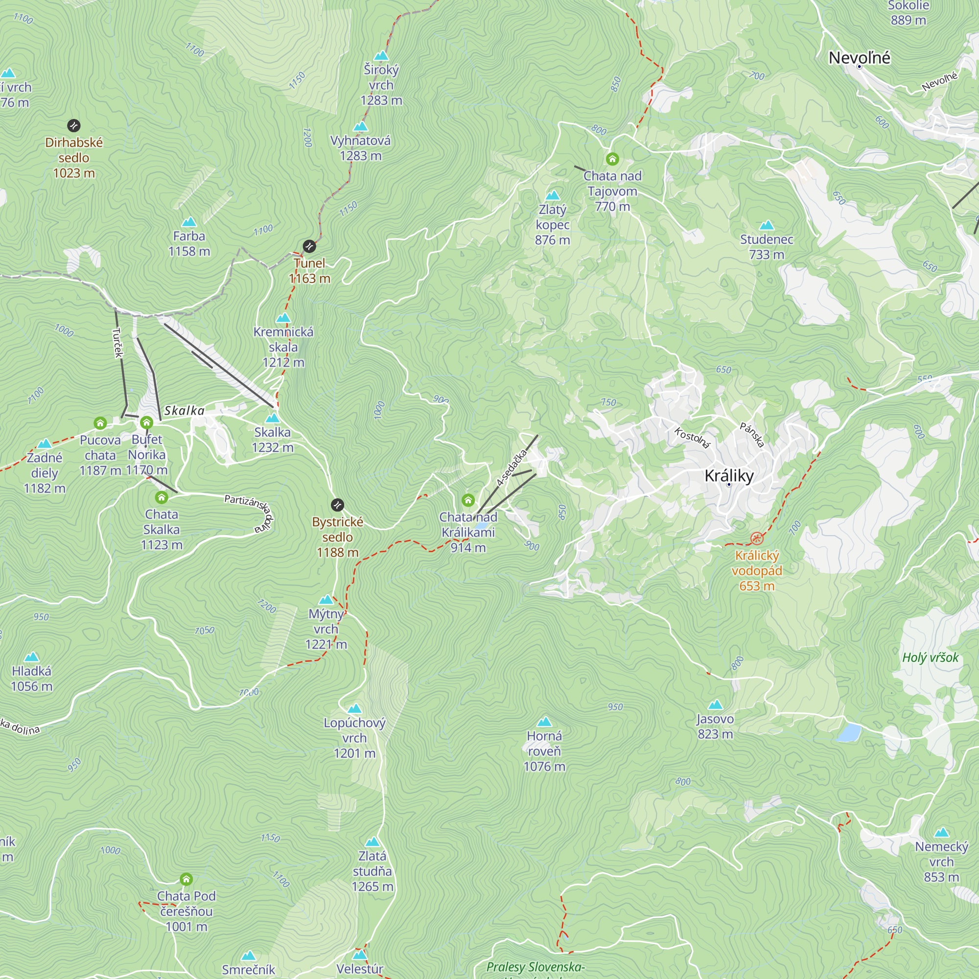 Horská služba Kremnické vrchy - sezonna stanica Králiky map
