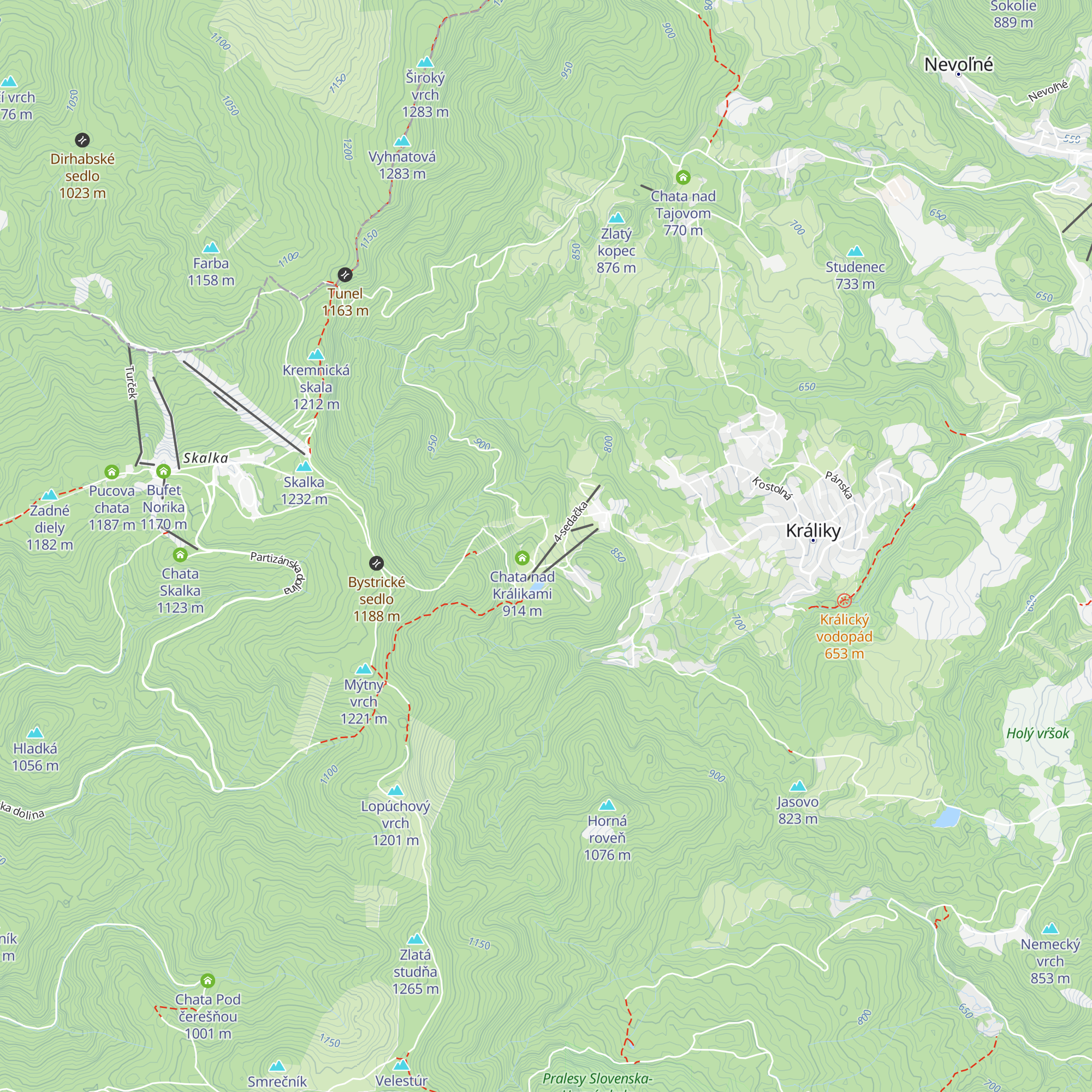 Horská služba Kremnické vrchy - sezonna stanica Králiky map