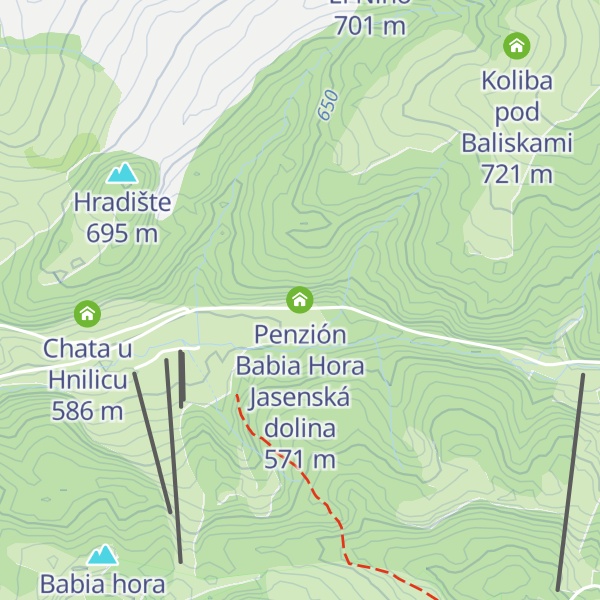 Map of Penzión Babia Hora Jasenská dolina