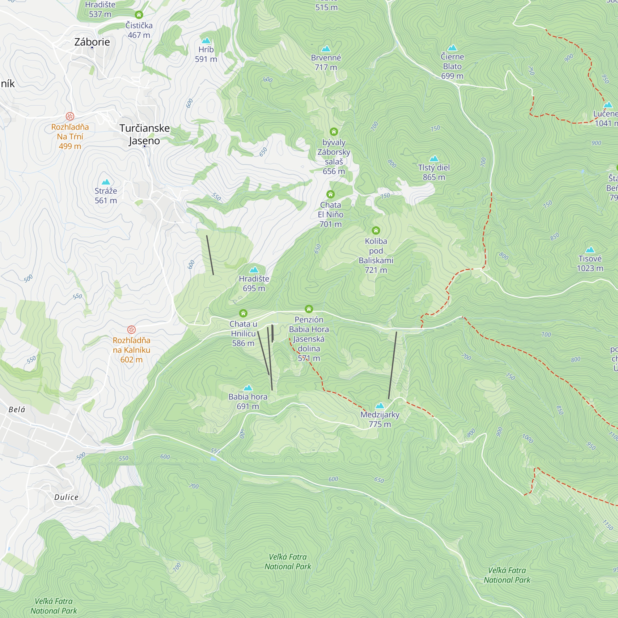 Penzión Babia Hora Jasenská dolina map