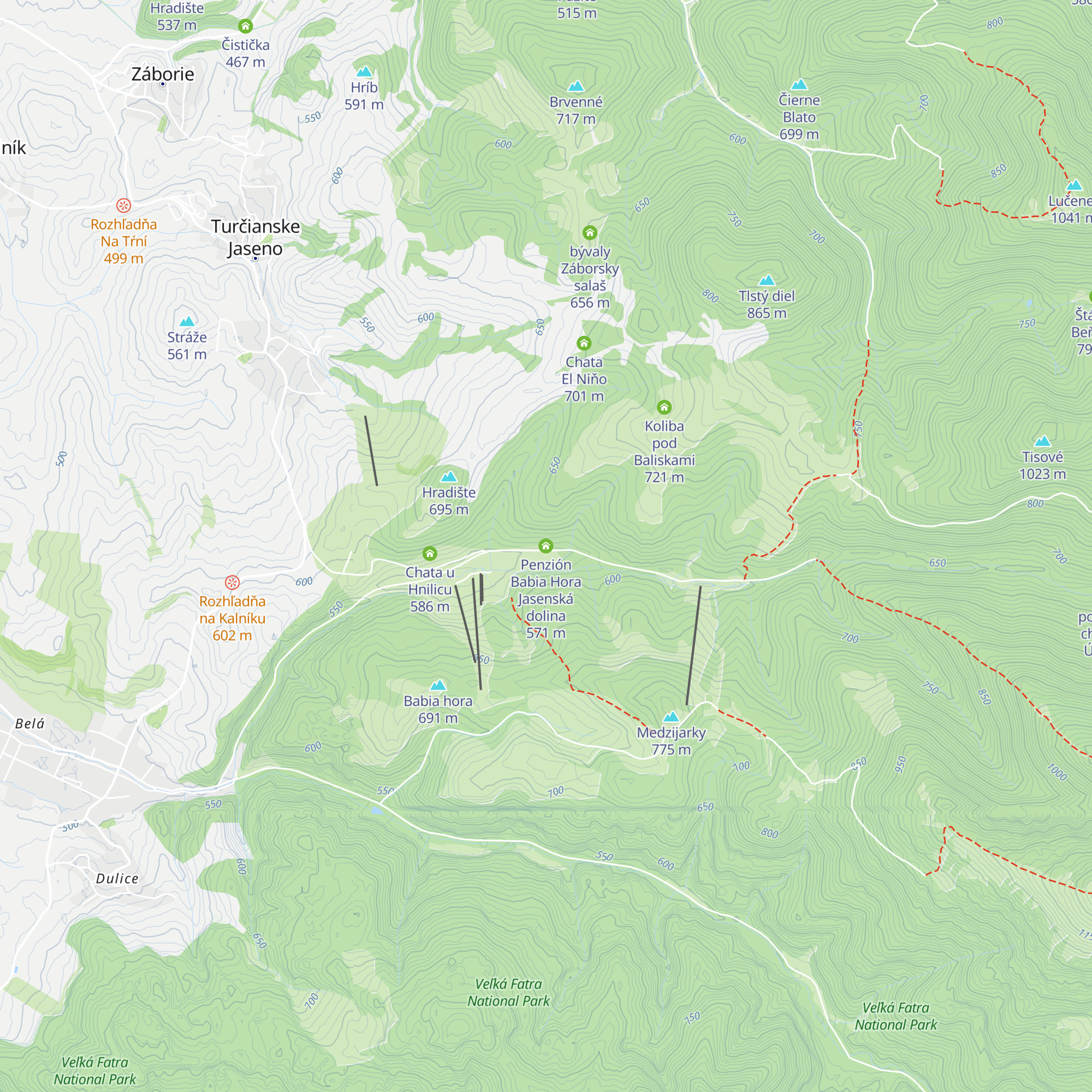 Penzión Babia Hora Jasenská dolina map