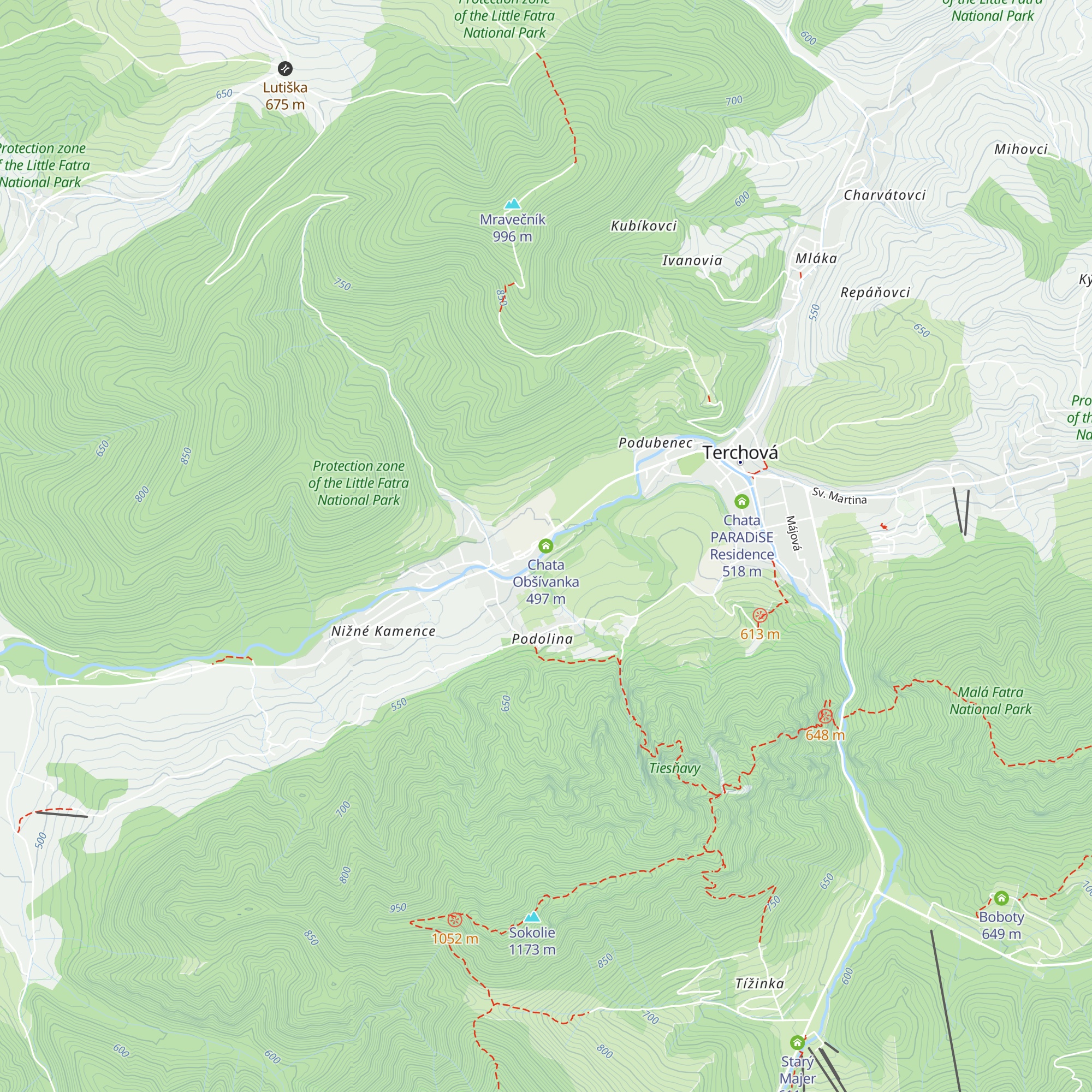 Chata Obšívanka map
