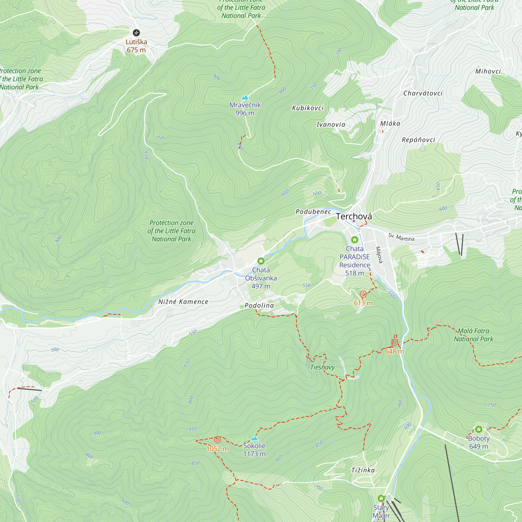 Chata Obšívanka map