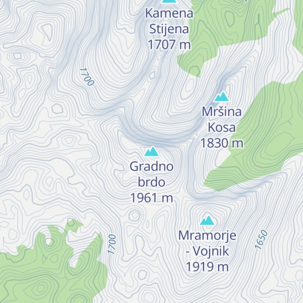 Map of Gradno brdo
