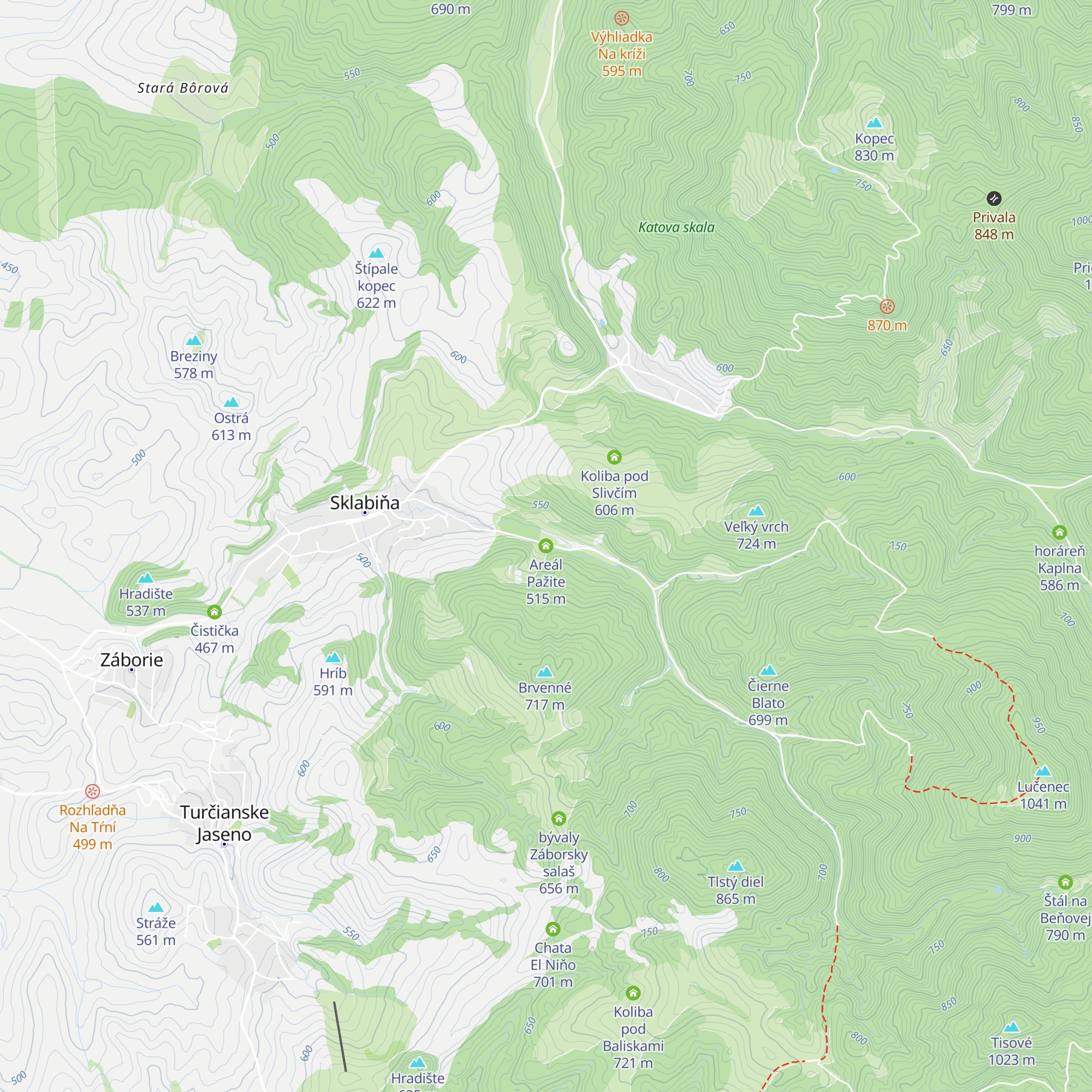 Areál Pažite map