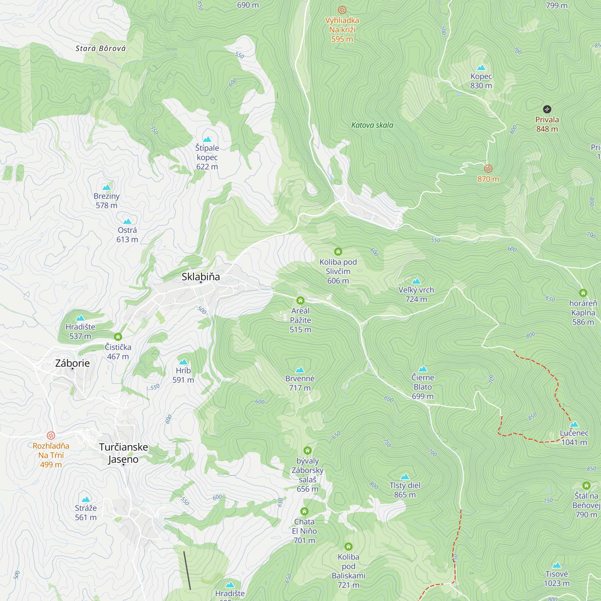 Areál Pažite map