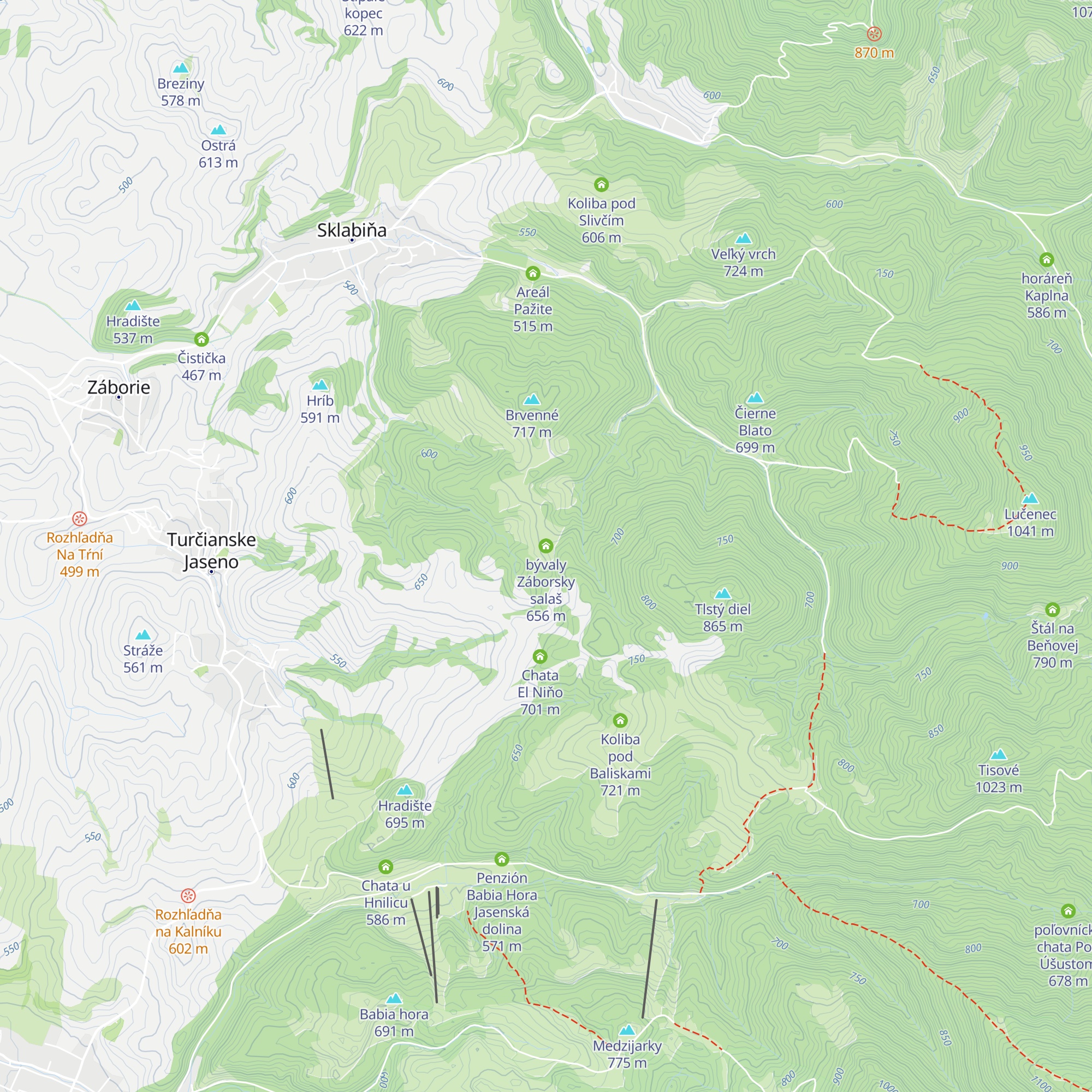 bývaly Záborsky salaš map