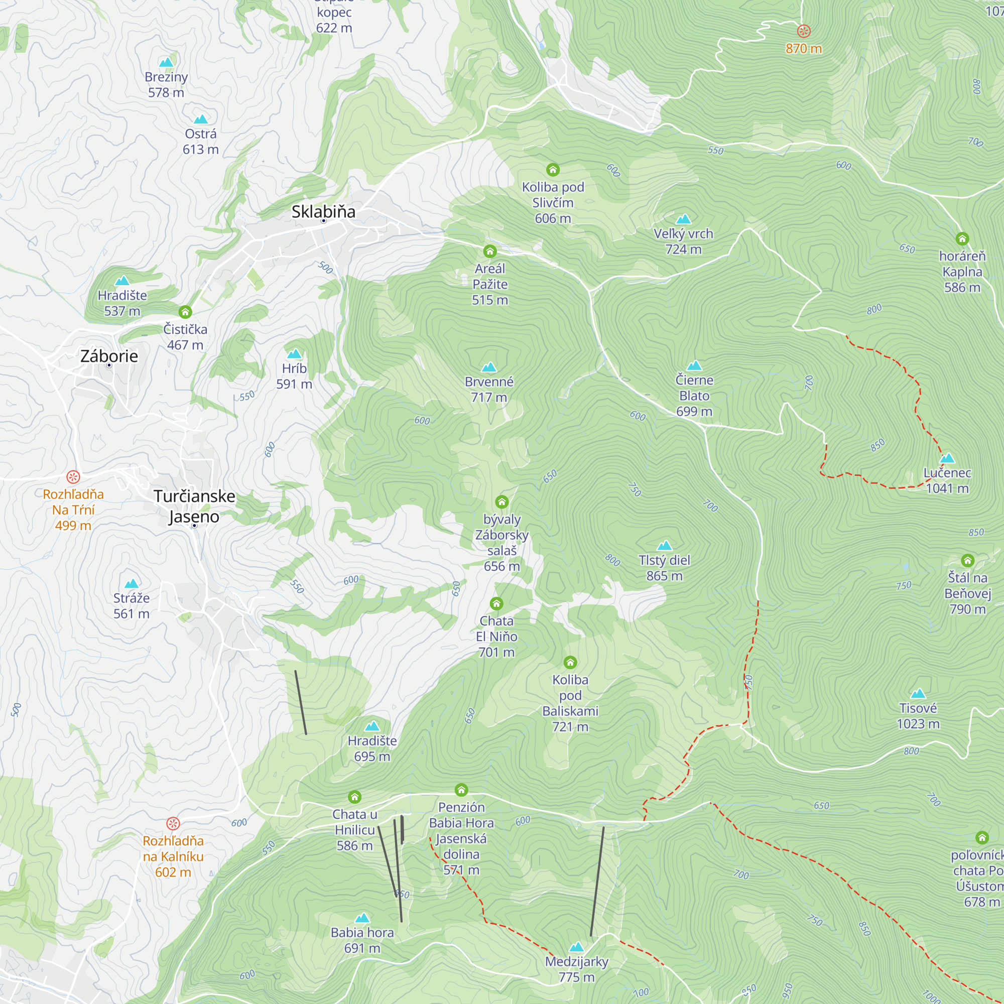 bývaly Záborsky salaš map