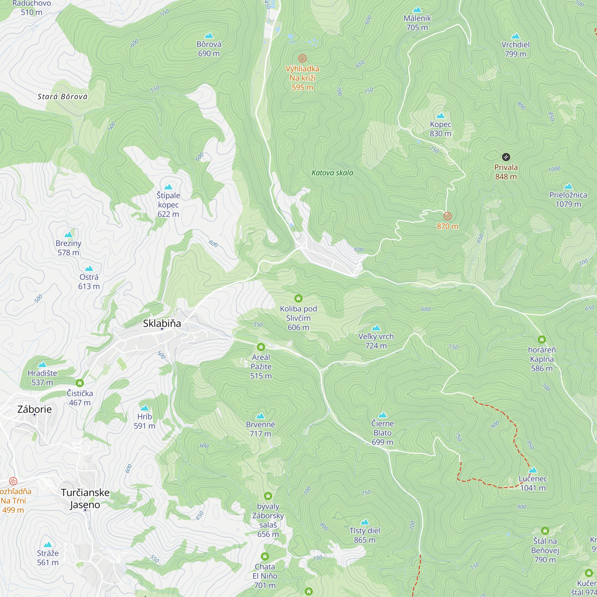 Koliba pod Slivčím map