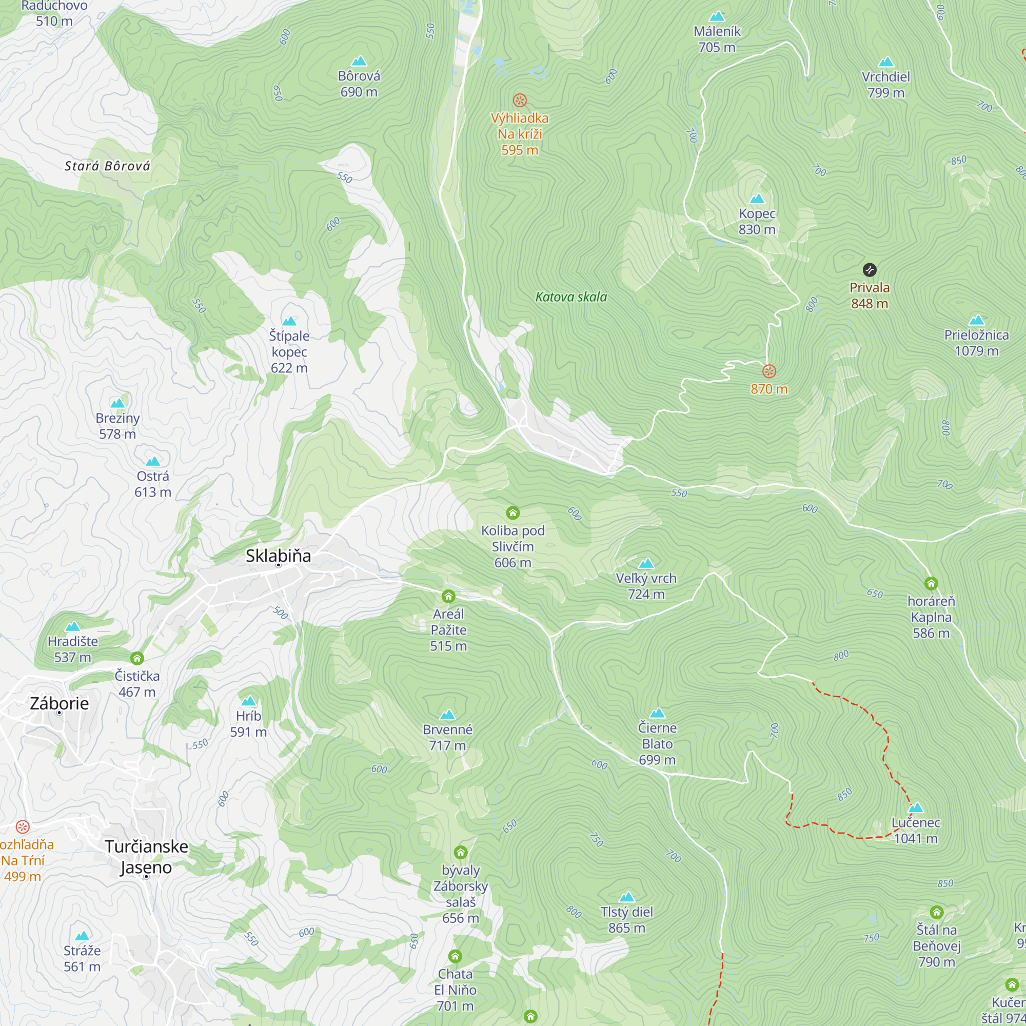 Koliba pod Slivčím map