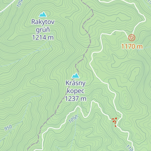 Map of Krásny kopec