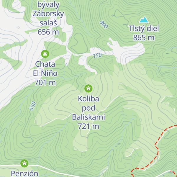 Map of Koliba pod Baliskami
