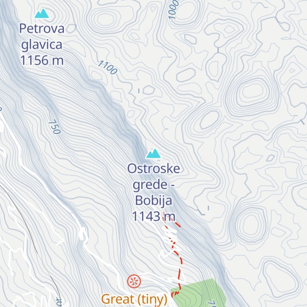 Map of Ostroske grede - Bobija