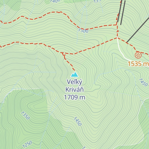 Map of Veľký Kriváň