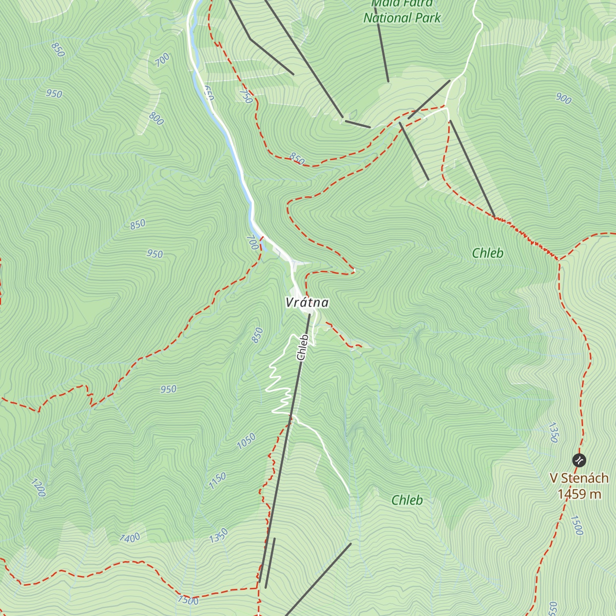 Chata Vrátna map