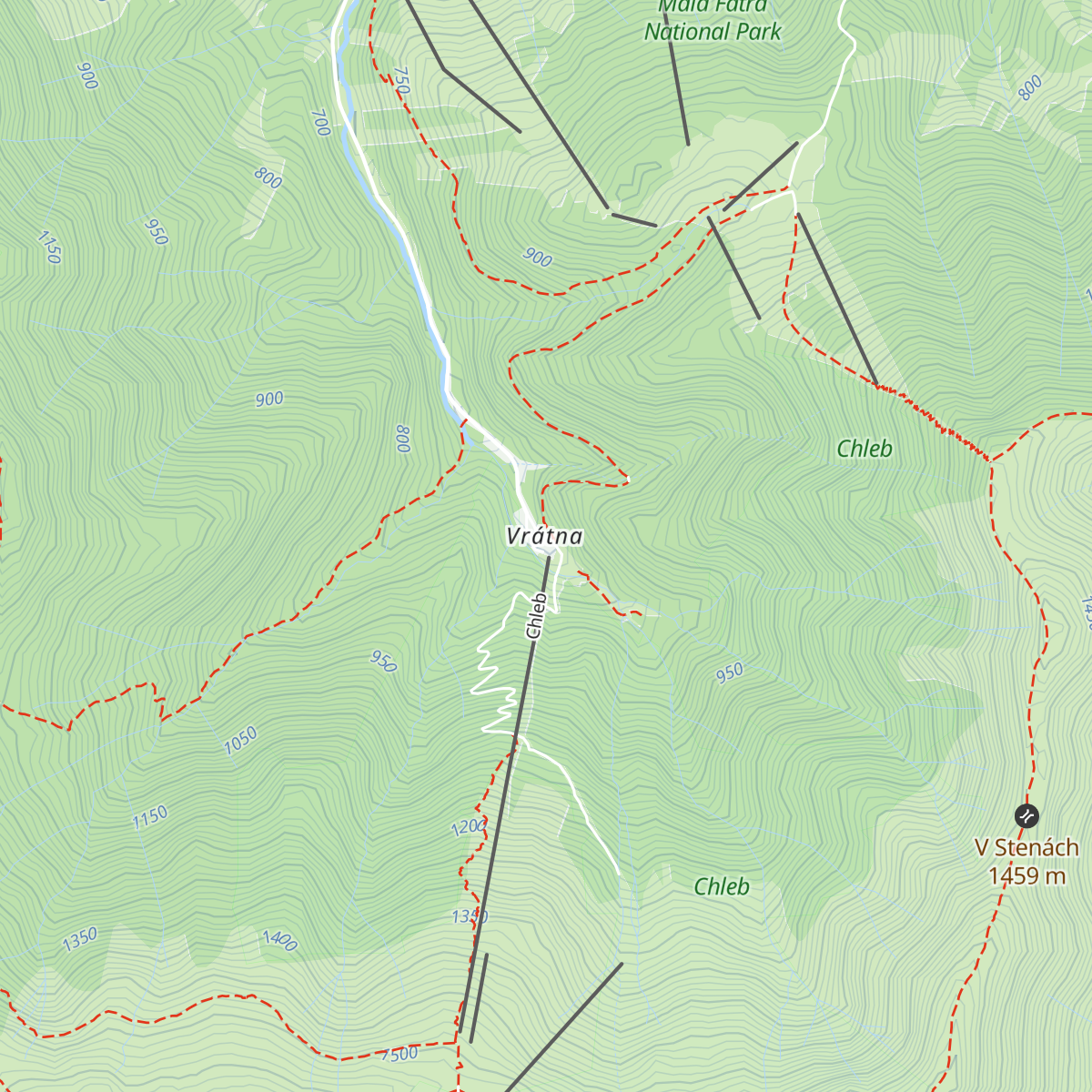 Chata Vrátna map
