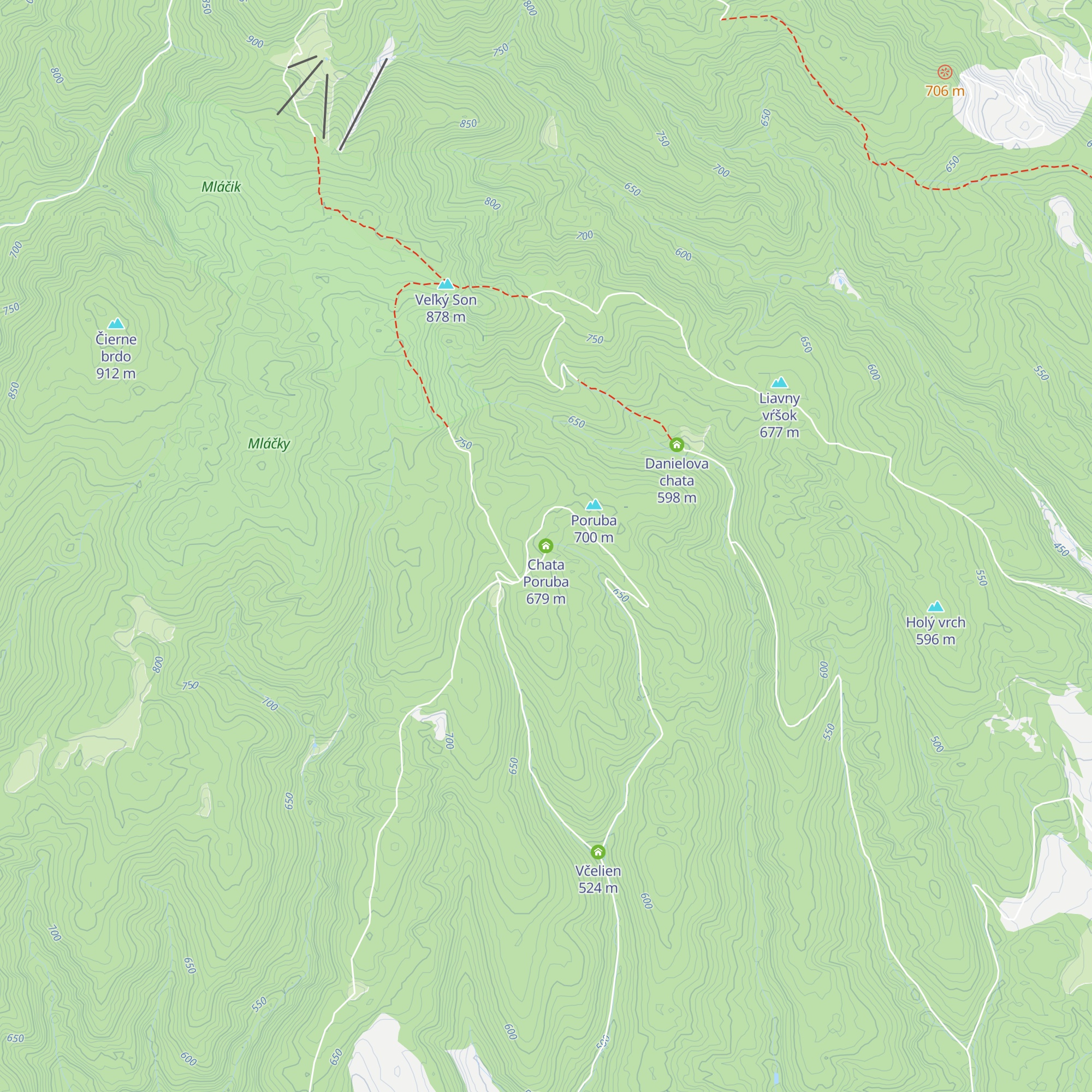 Chata Poruba map